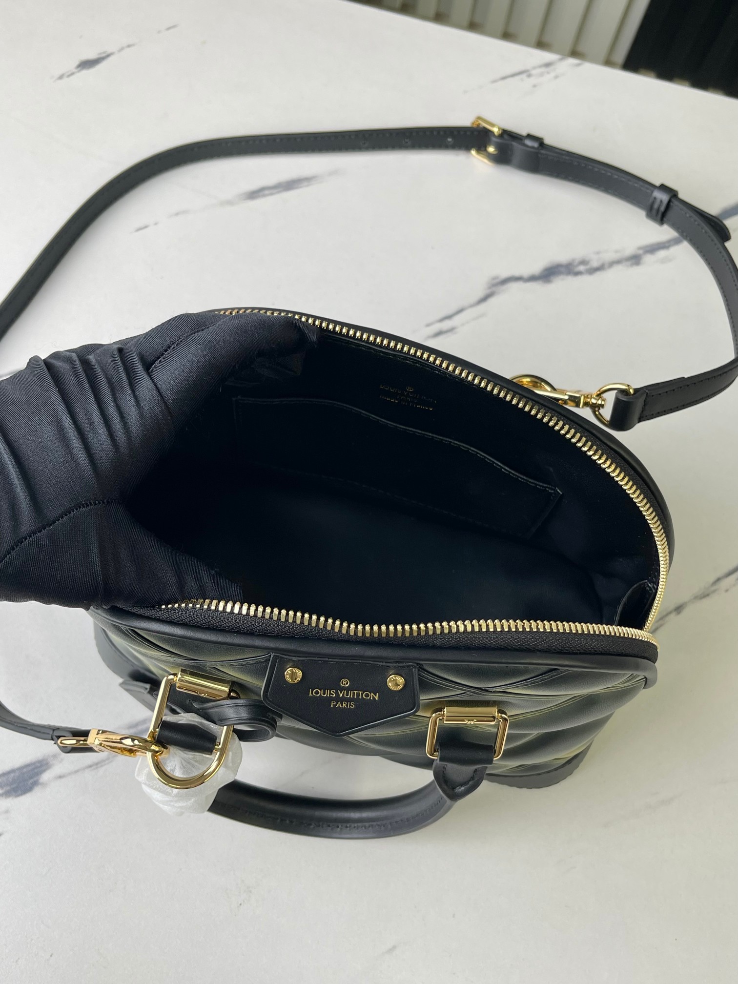 Louis Vuitton Alma BB Gradient Diamond-Quilted Leather Handbag - Image 8