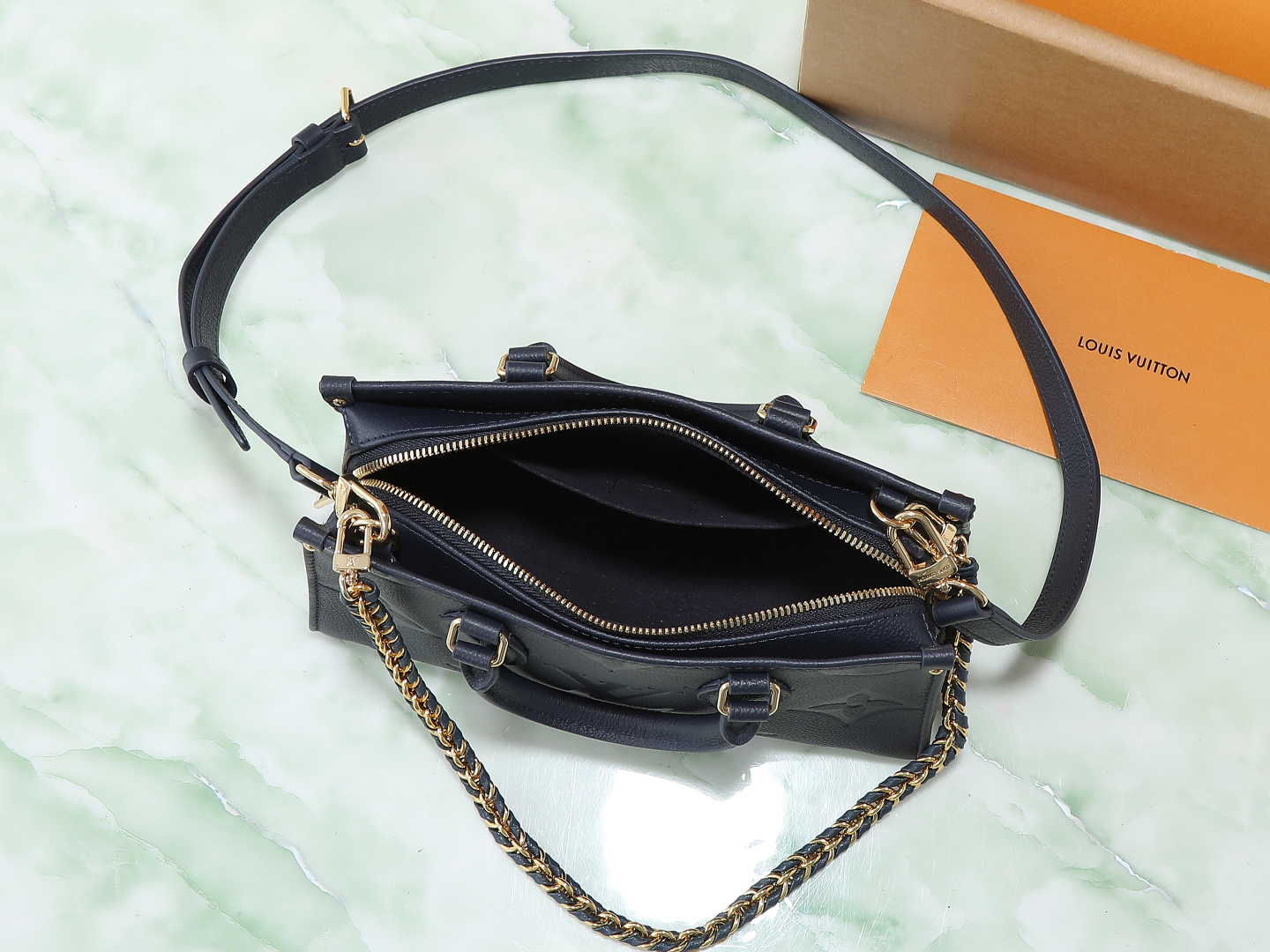Louis Vuitton OnTheGo Small Handbag in Monogram Empreinte Leather - Image 8