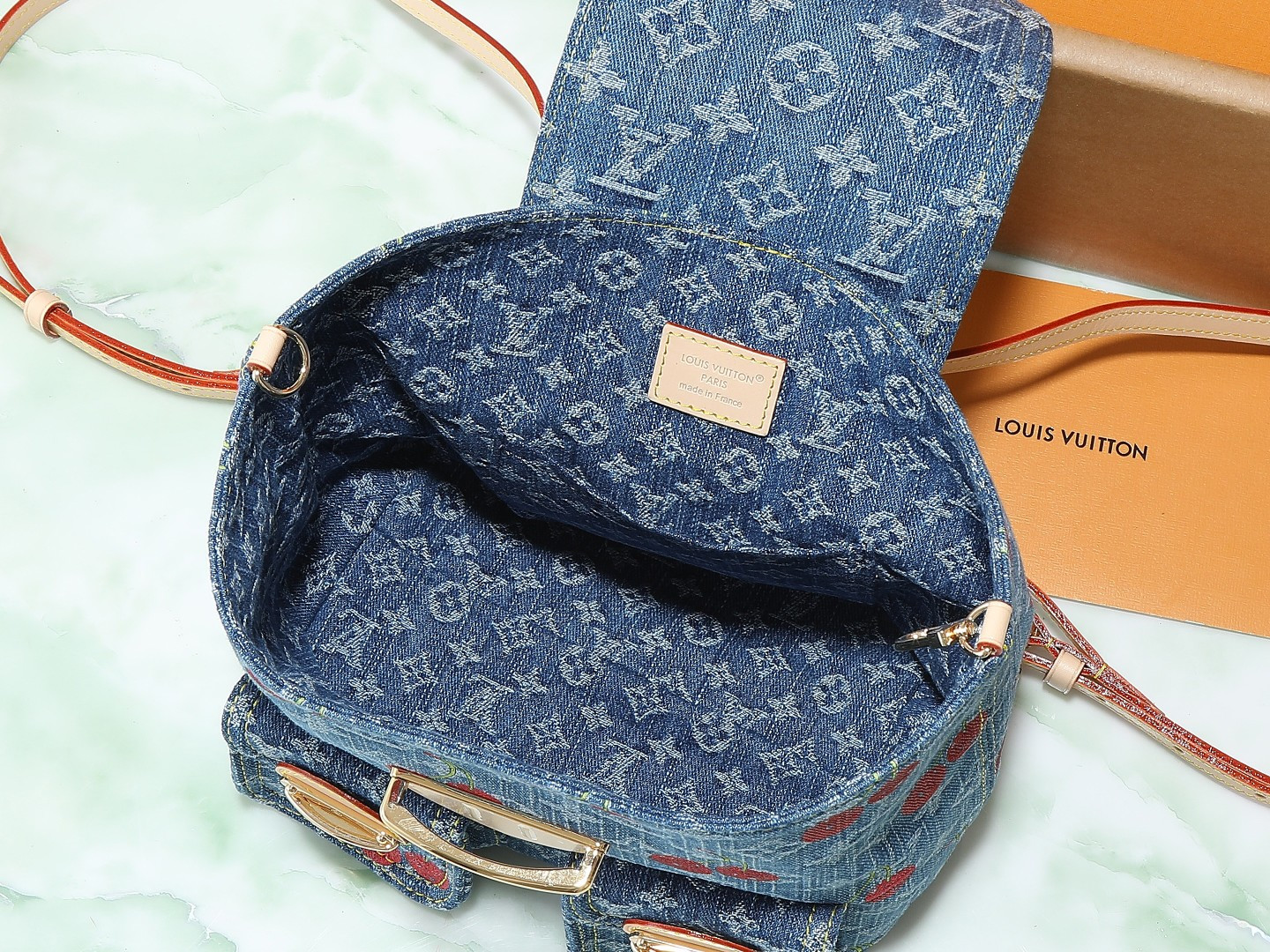 Louis Vuitton Venice NM Monogram Cherry Denim Shoulder Bag - Image 8