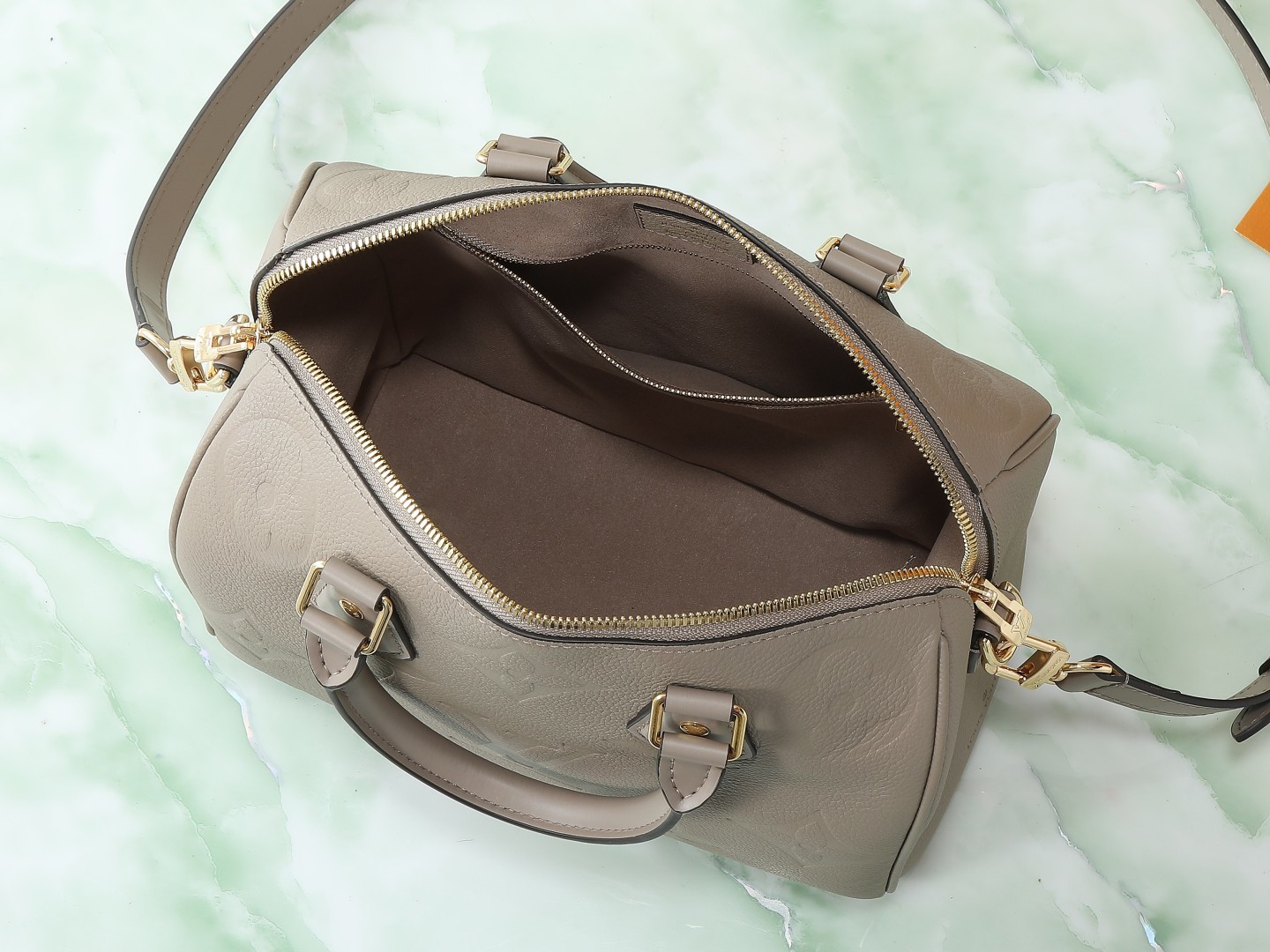 Louis Vuitton Speedy Bandoulière 25 Monogram Empreinte Leather Crossbody Bag - Gray - Image 8