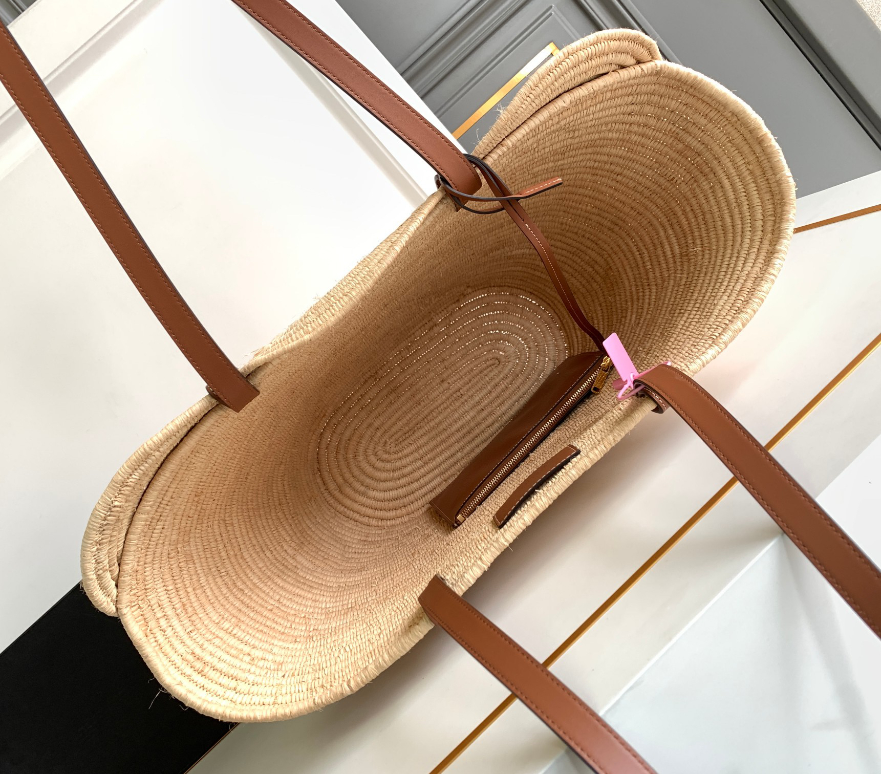 CELINE Medium Woven Triomphe Tote Bag - Image 8