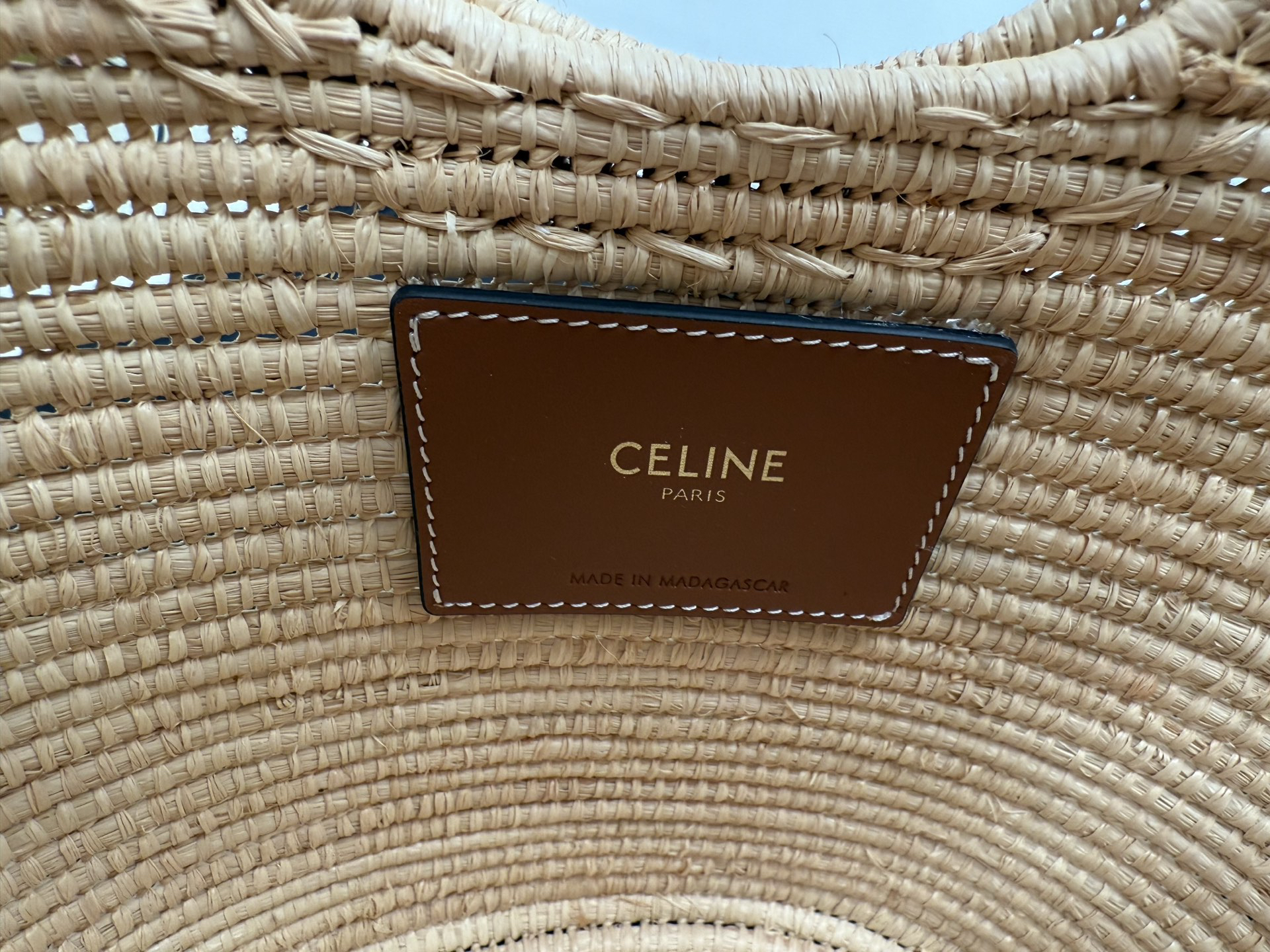 CELINE Raffia Woven Tote Bag - Image 8