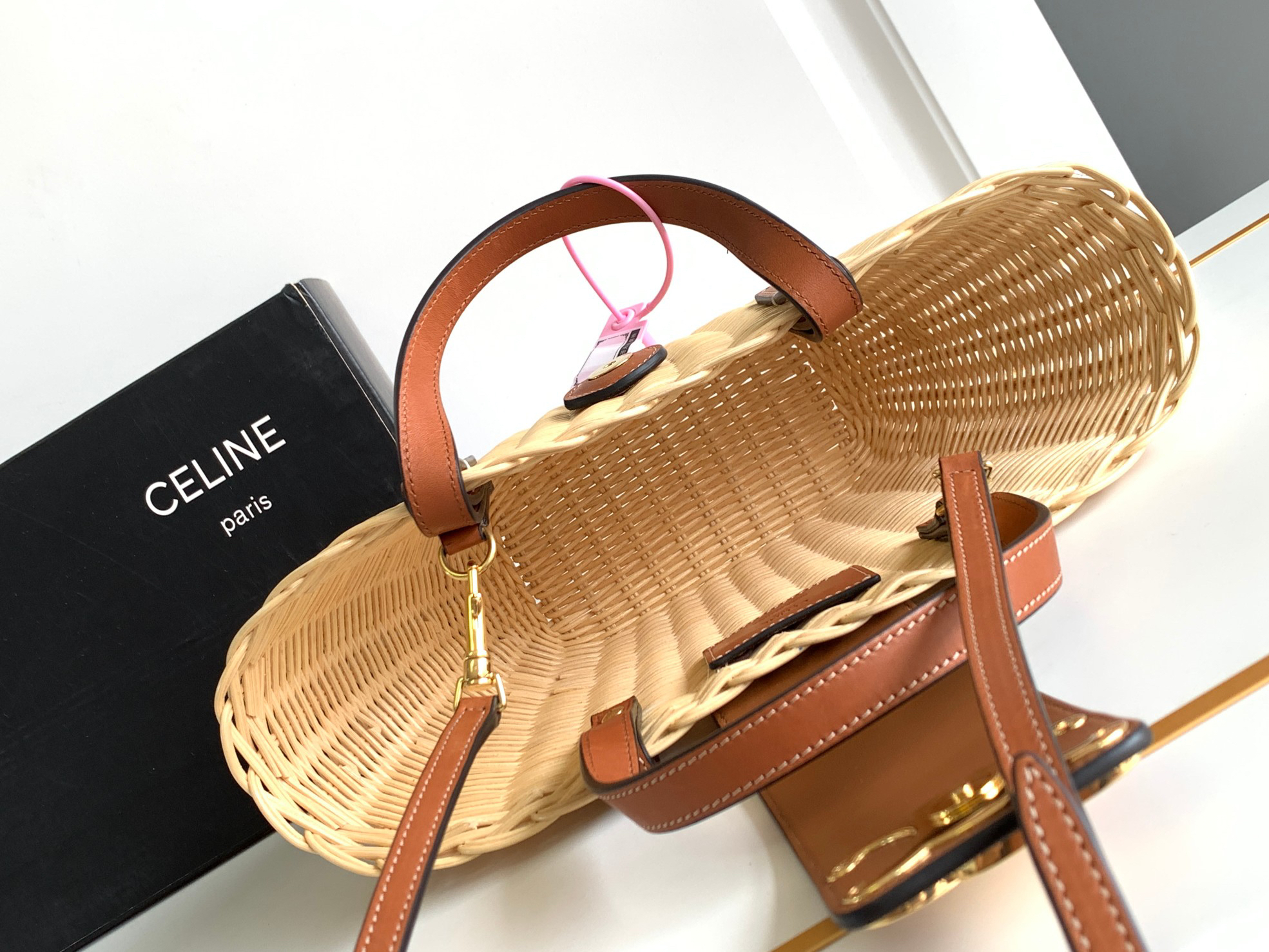 CELINE Teen Couffin Woven Basket Bag - Image 8