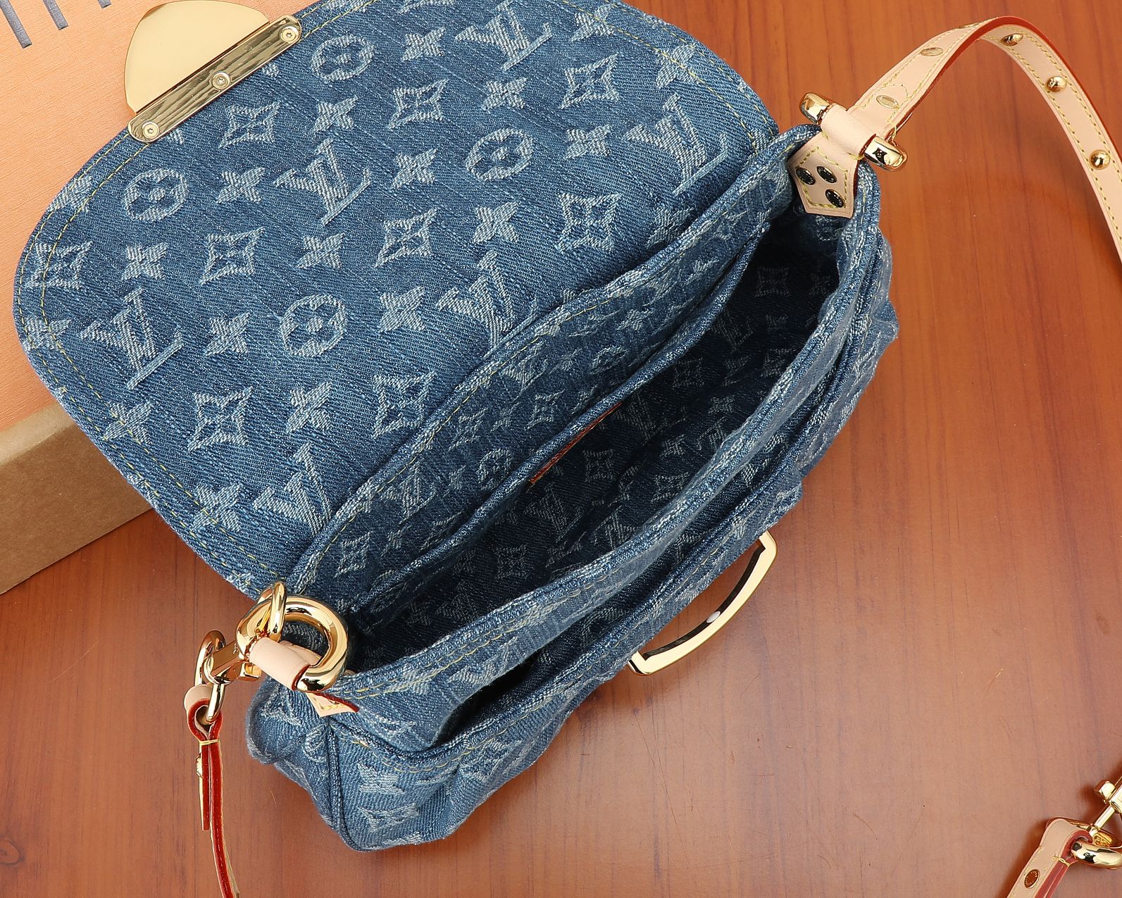 Sunset Monogram Denim Shoulder Bag - Image 8