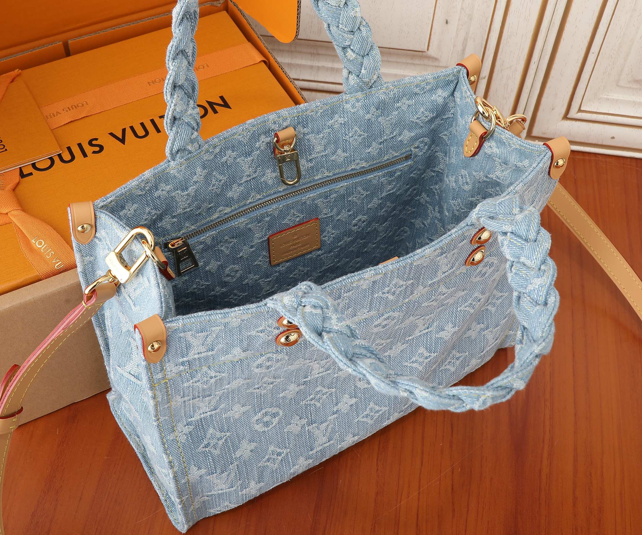 Let Go Small Monogram Denim Tote Bag - Image 8