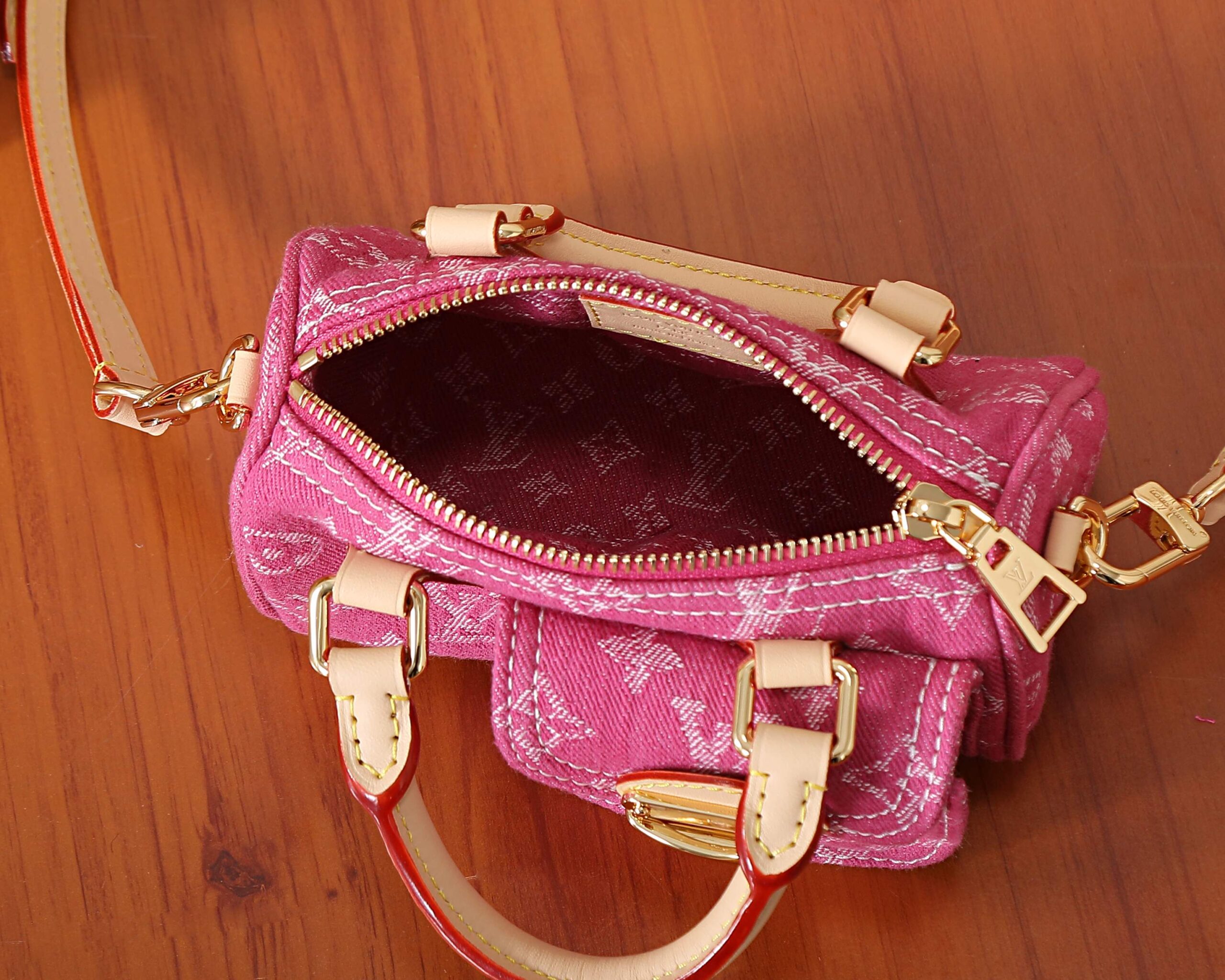 Louis Vuitton Nano Speedy Handbag in Denim - Image 8