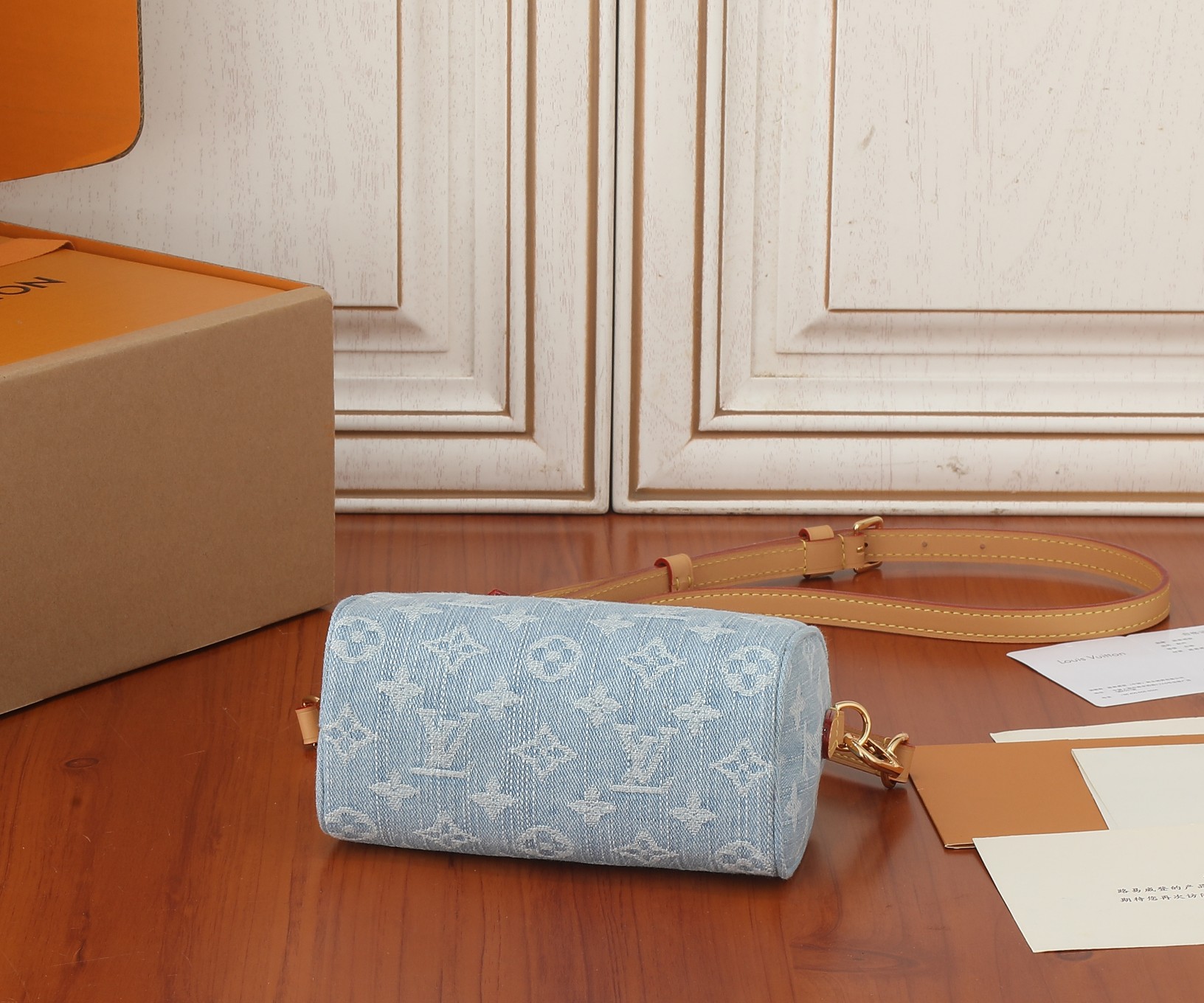 Louis Vuitton Nano Speedy Denim Shoulder Bag - Image 8