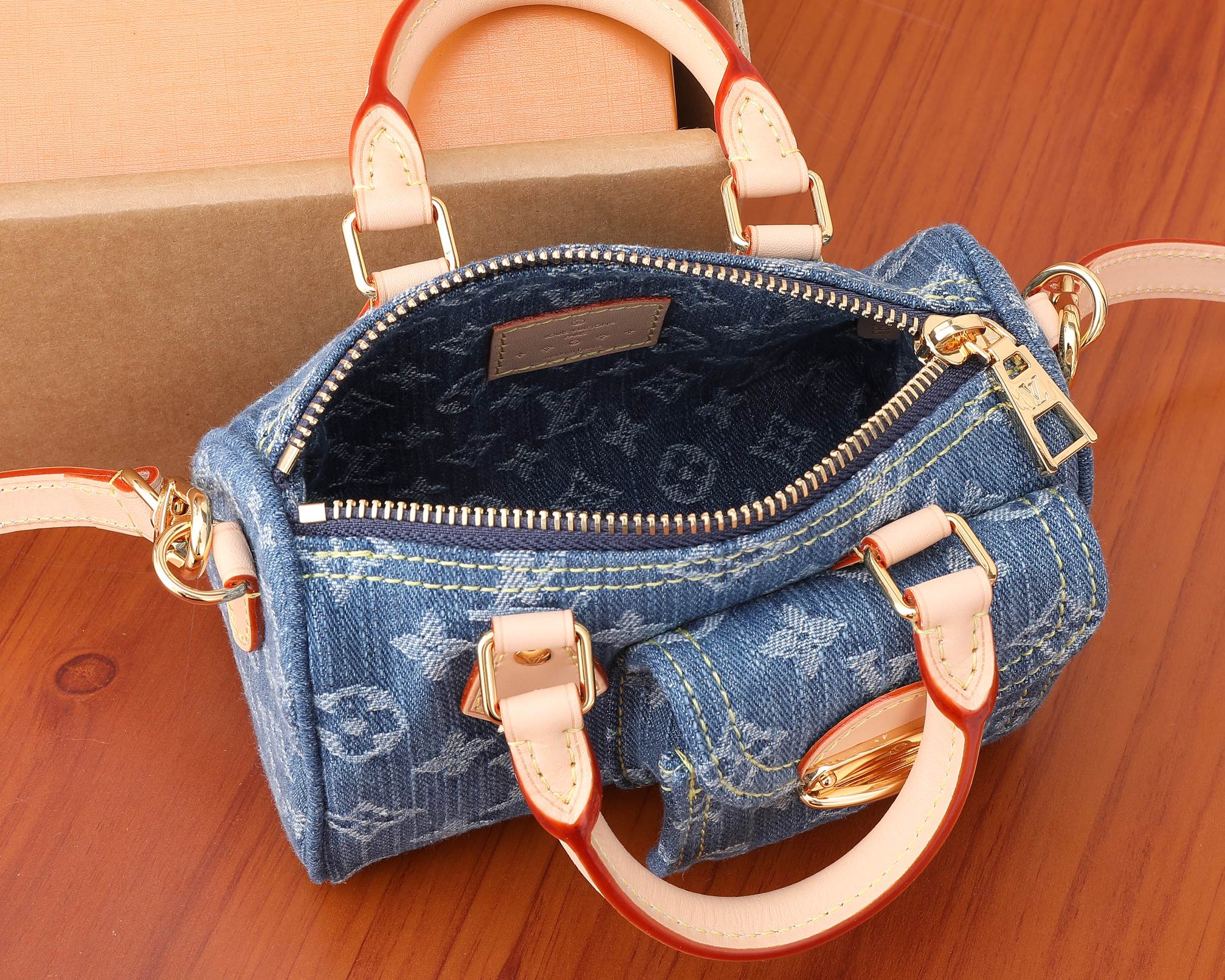 Nano Speedy Handbag in Monogram Denim - Image 8
