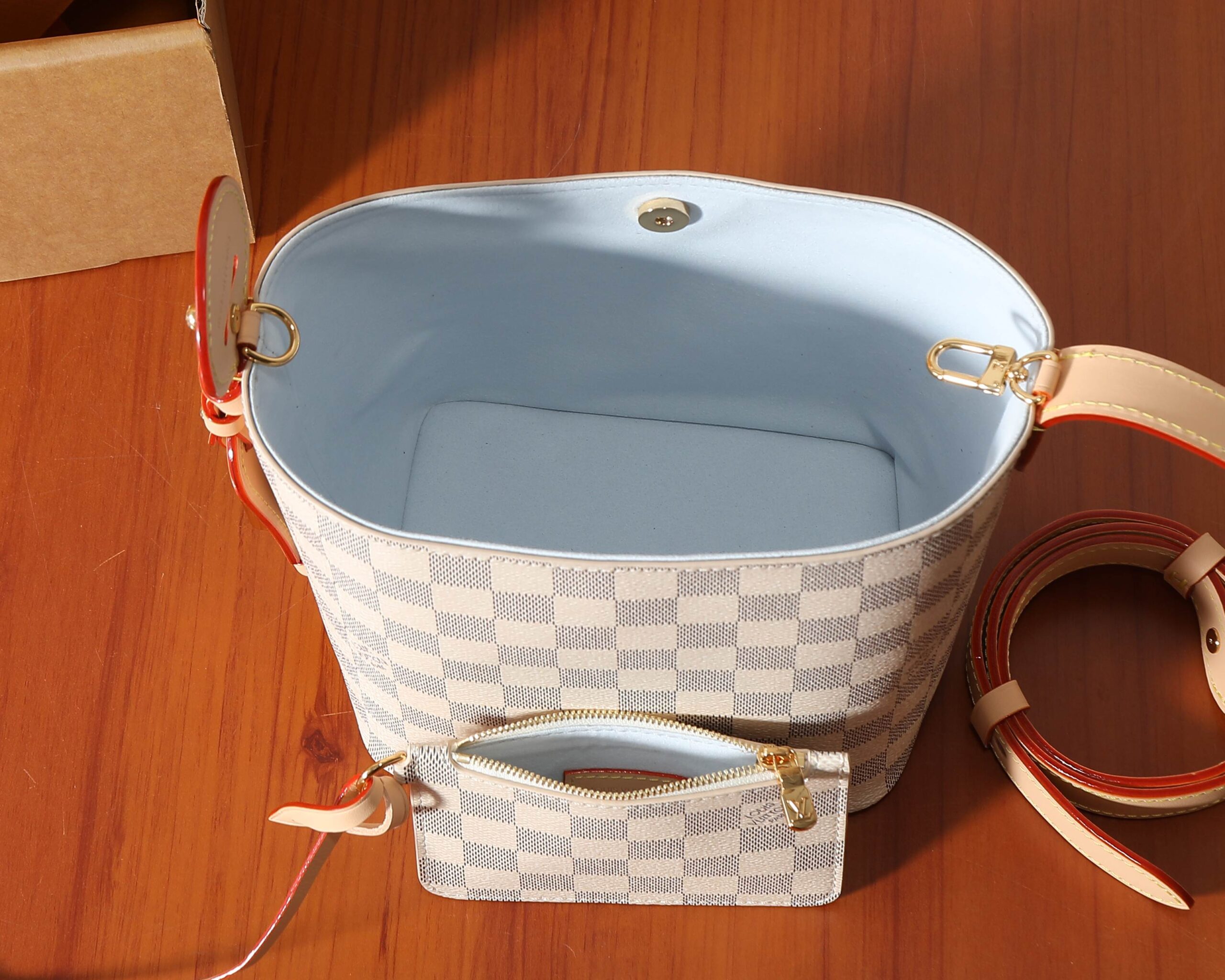 Louis Vuitton All In BB Crossbody Bag in Damier Azur Canvas - Image 8