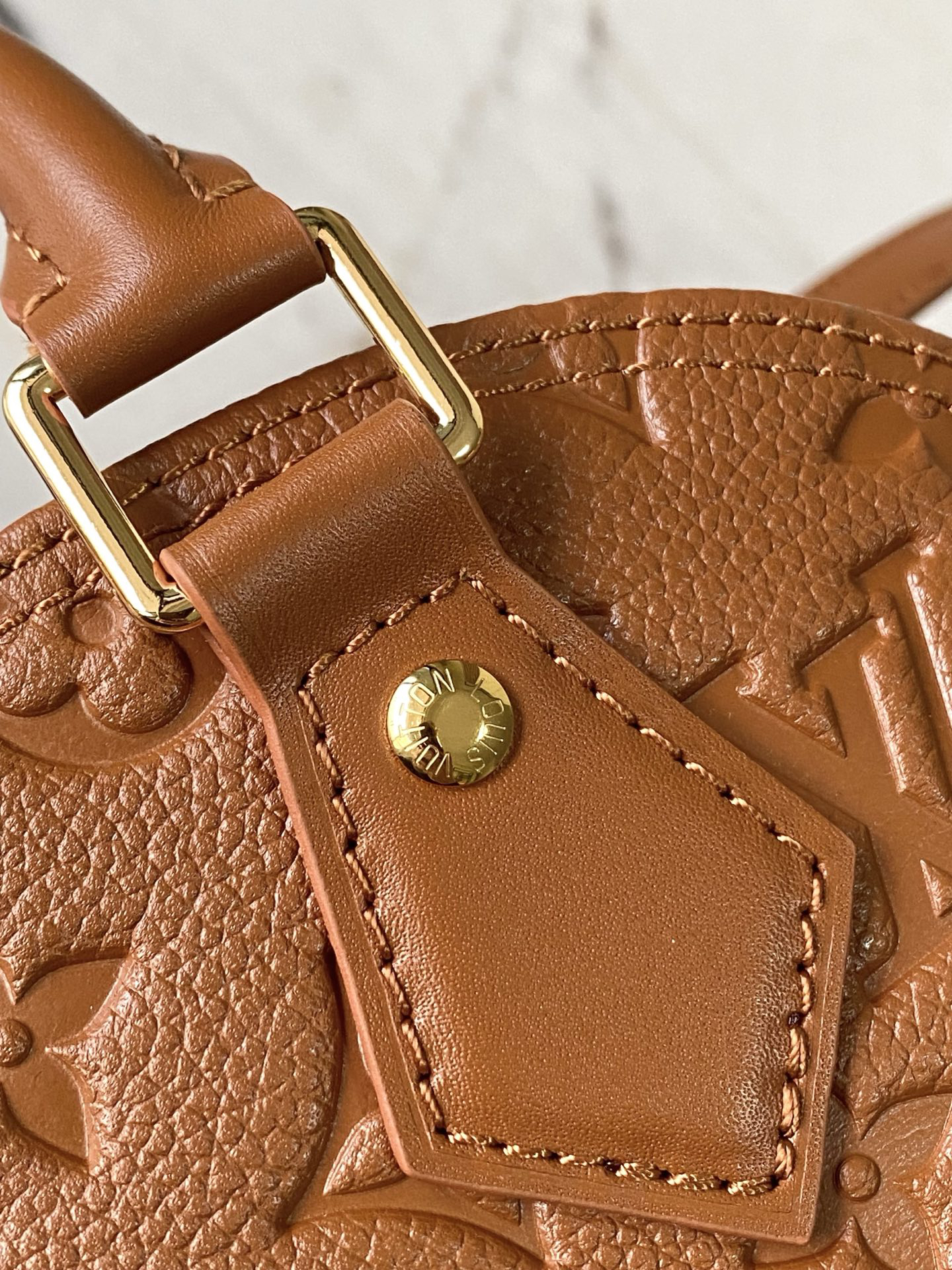 Louis Vuitton Alma BB Handbag in Brown Monogram Empreinte Leather - Image 8