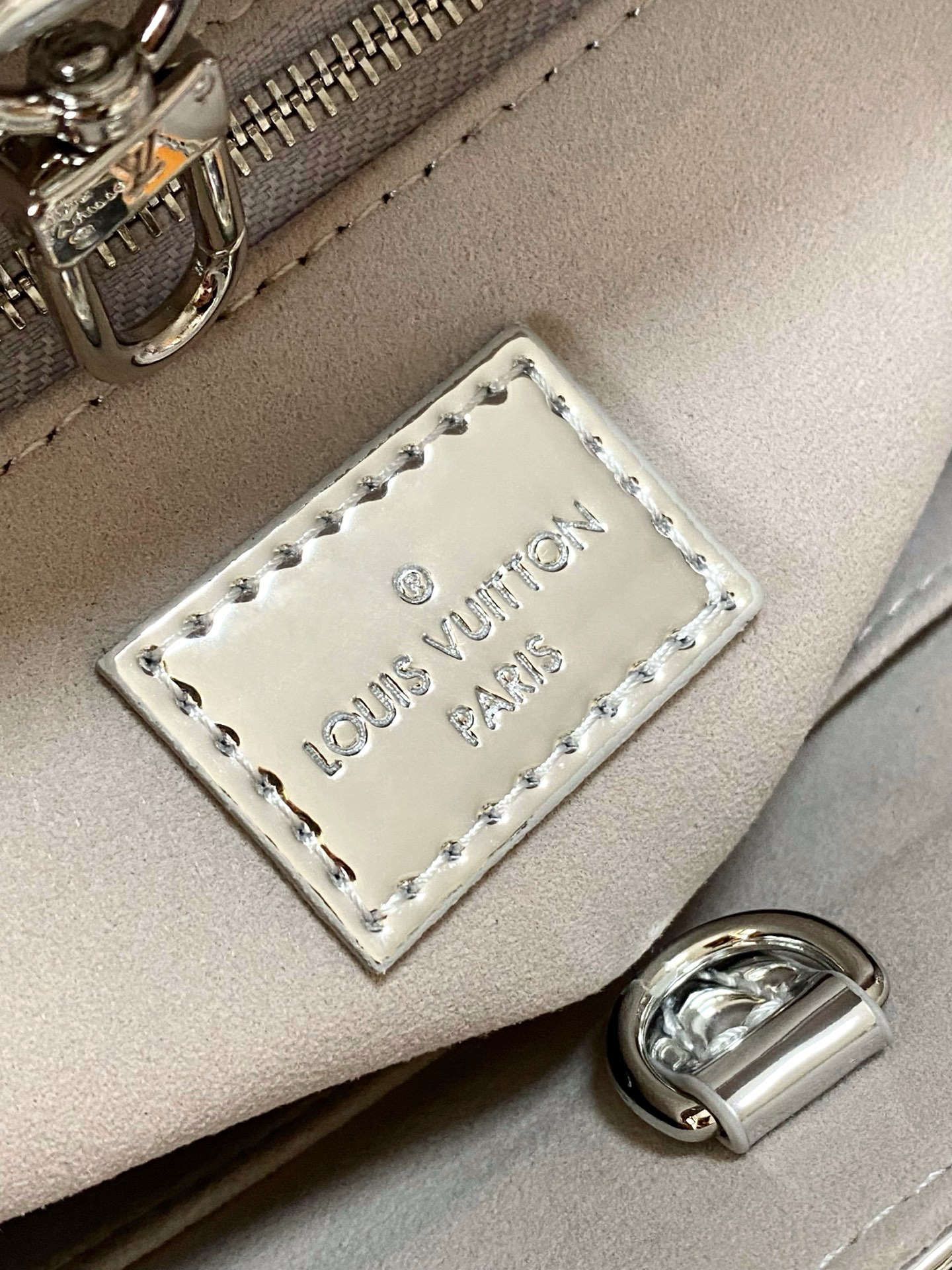 Louis Vuitton OnTheGo Small Crossbody Bag in Silver Monogram Miroir - Image 8