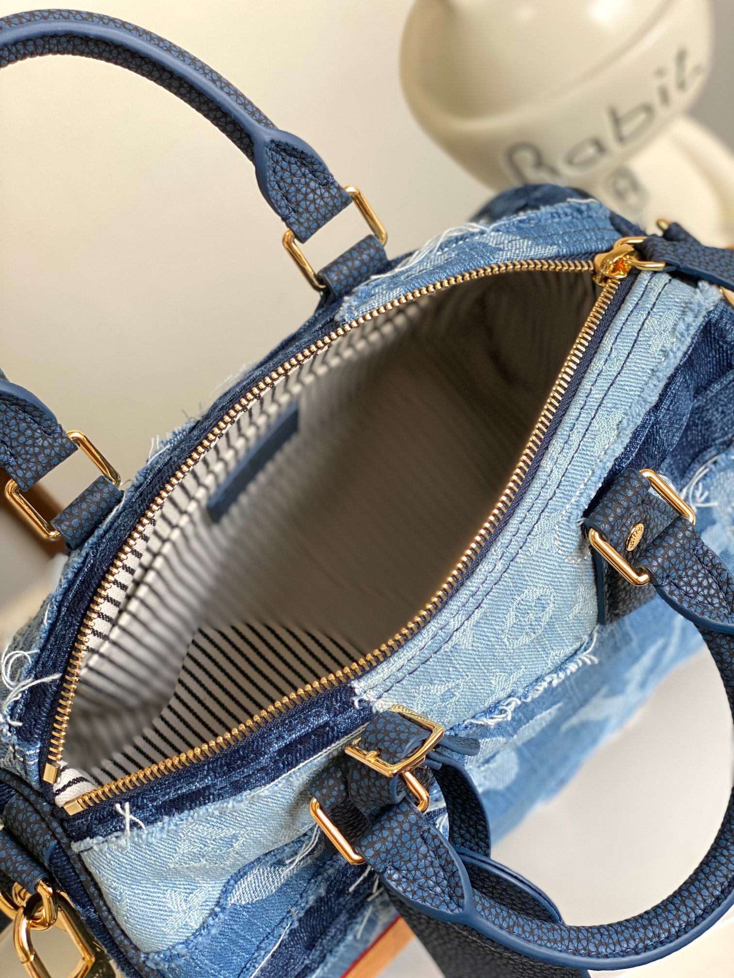 Louis Vuitton Speedy 25 Bandouliere Denim Bag M15276 - Image 8