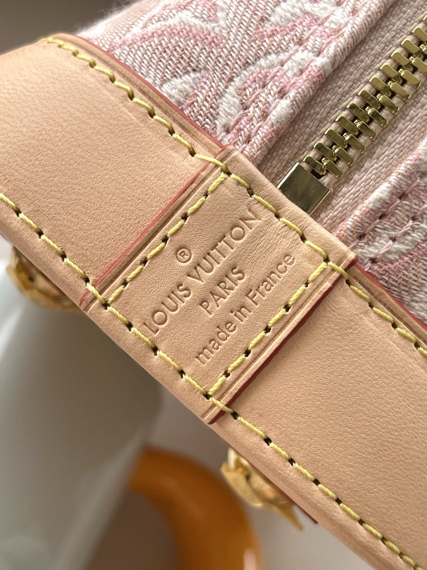 Louis Vuitton Alma BB M2A378 Pink Monogram Emblème Canvas Crossbody Bag - Image 8