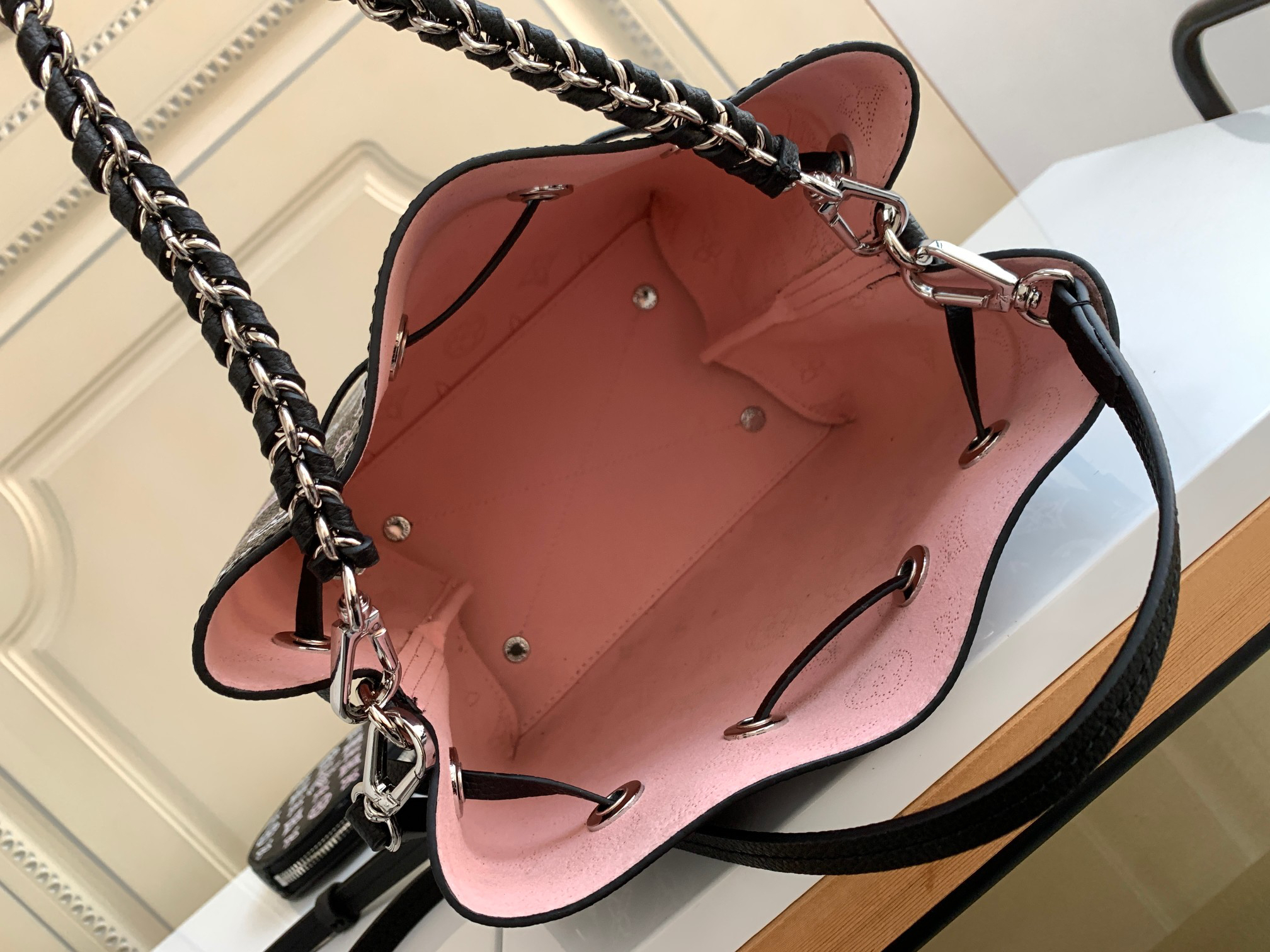 Louis Vuitton Bella Monogram Perforated Leather Bucket Bag with Coin Purse - Image 8