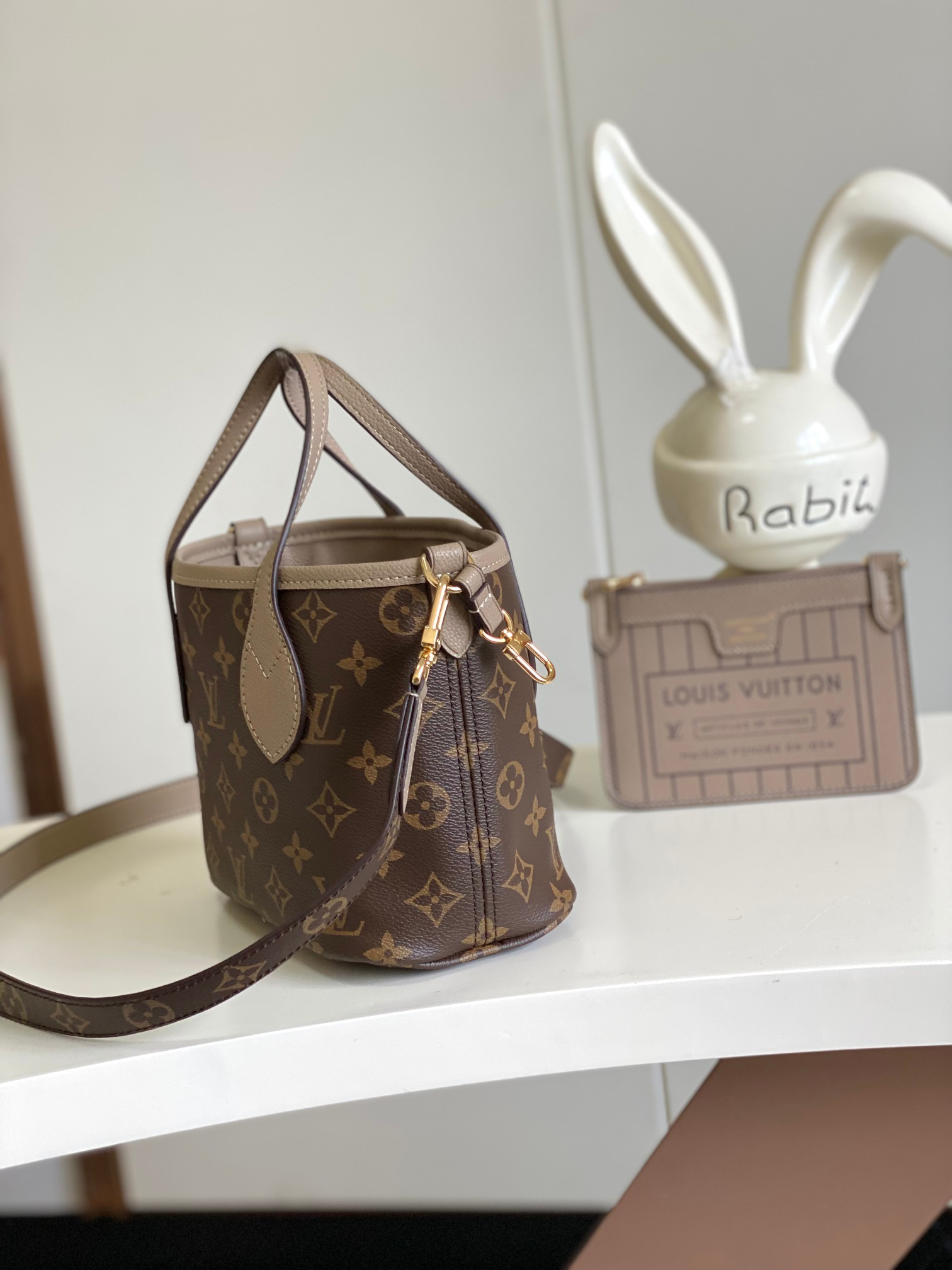 Neverfull BB Handbag in Damier Azur Canvas - Image 8