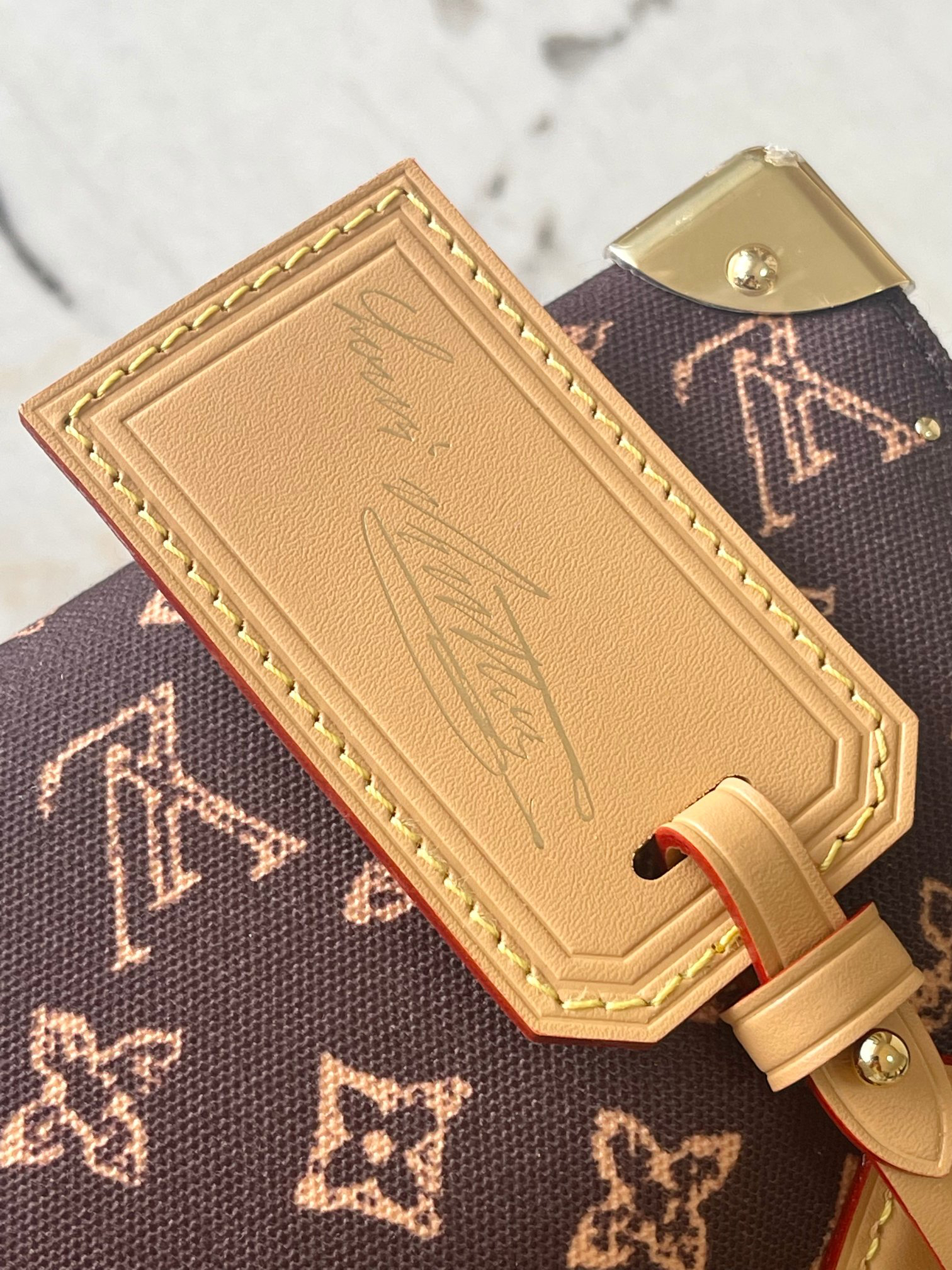 Louis Vuitton Speedy Trunk 20 Monogram Origine Canvas Crossbody Bag - Image 8