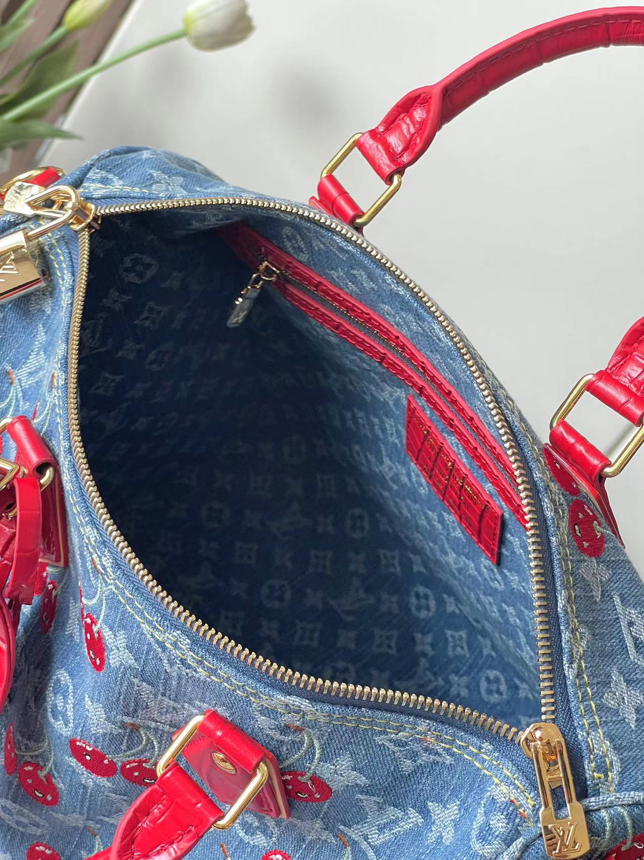 Speedy 18 Bandoulière Denim Handbag - Image 8