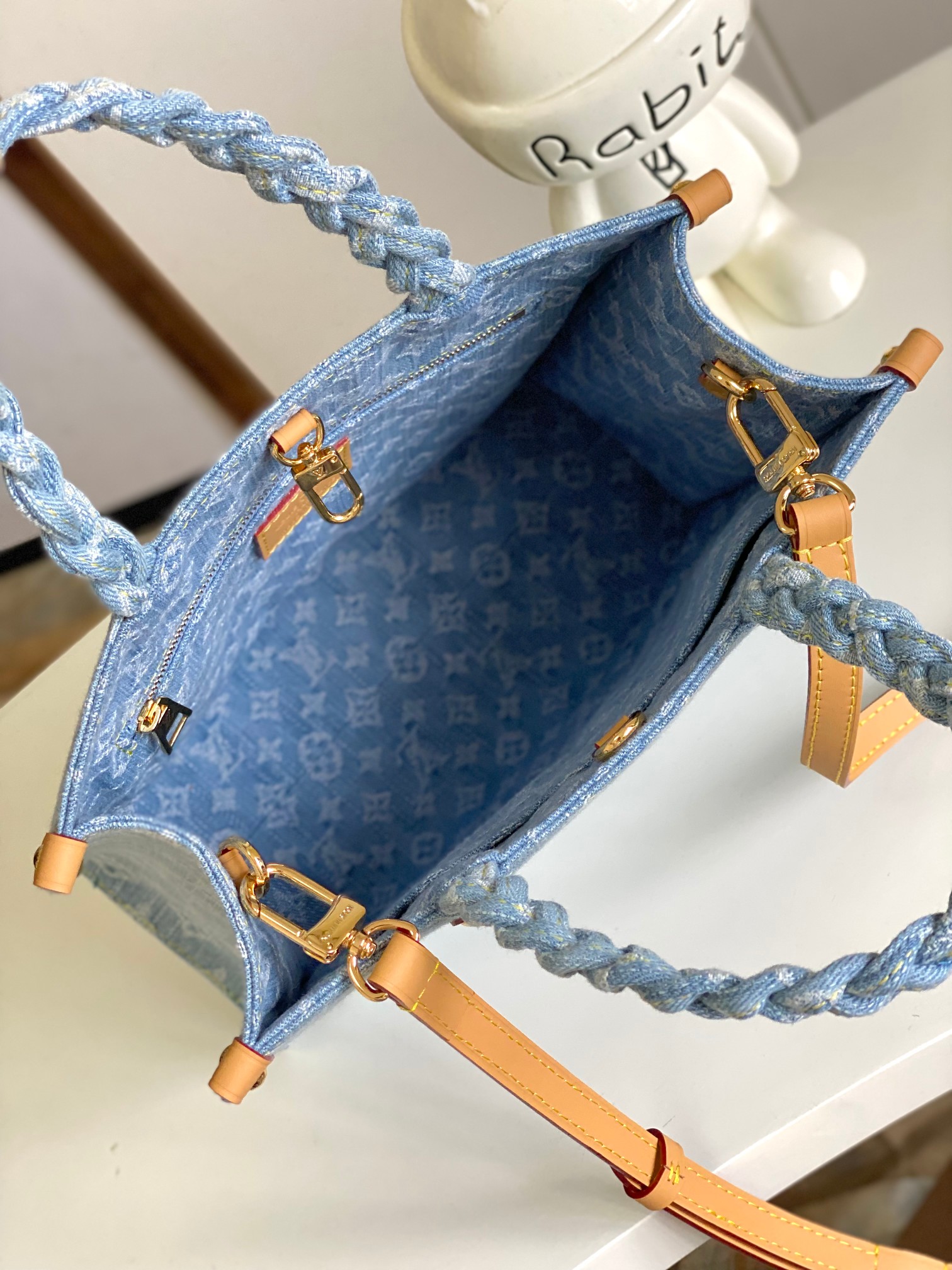 Louis Vuitton OnTheGo Mini Bag M24897 in Light Blue Denim - Image 8
