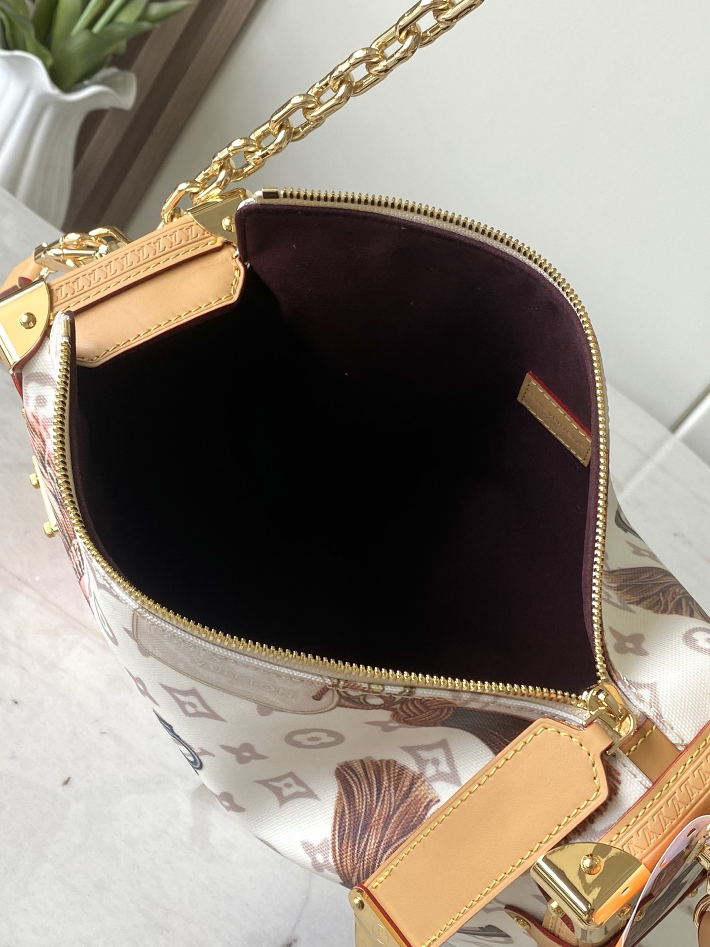 Louis Vuitton Side Trunk Large Handbag in Monogram Dune Canvas - Image 8
