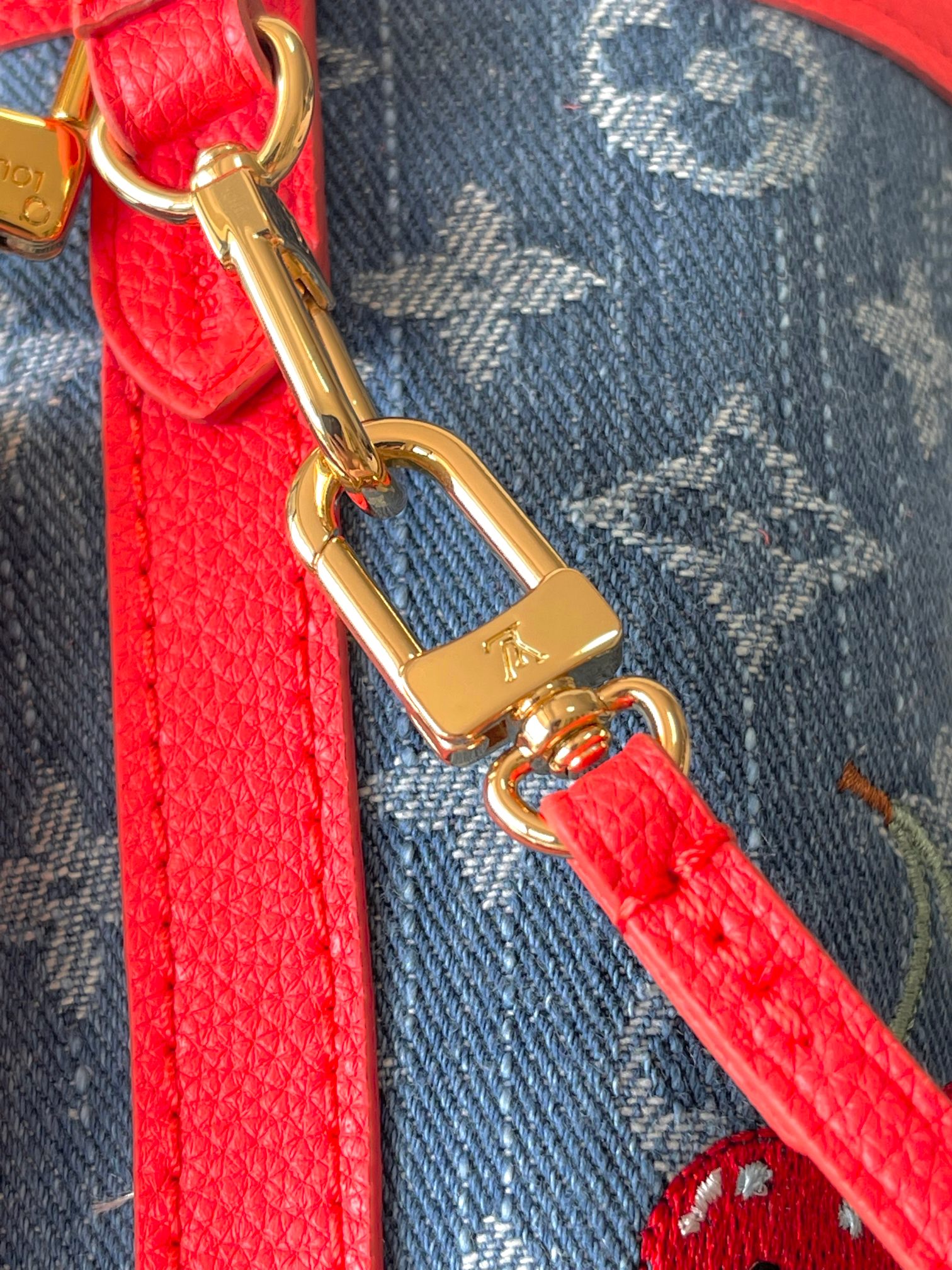 Louis Vuitton Neverfull Inside Out BB Tote Bag – Monogram Cherry Denim - Image 8