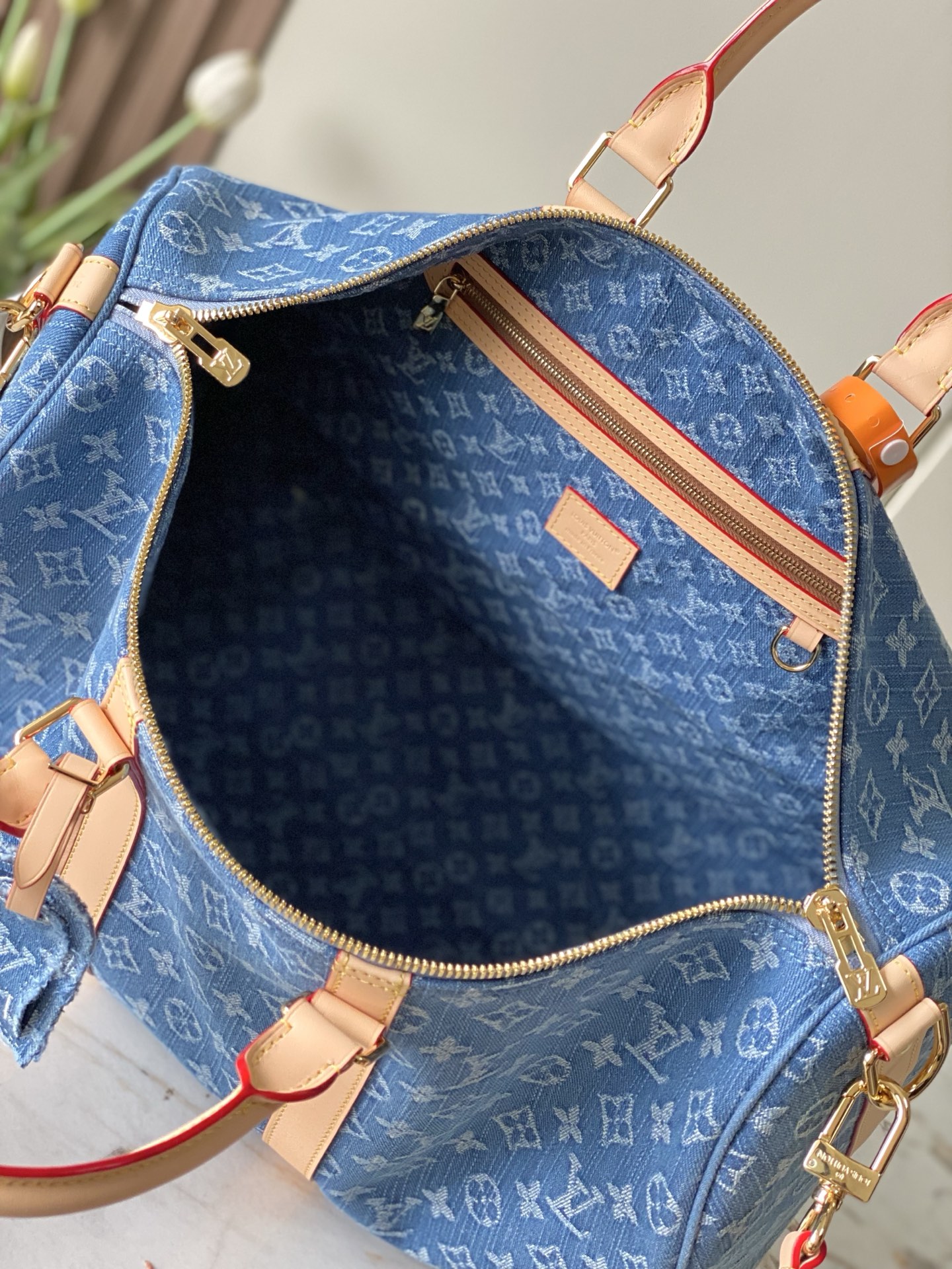 Louis Vuitton Keepall Bandoulière 45 Denim Travel Bag - Image 8