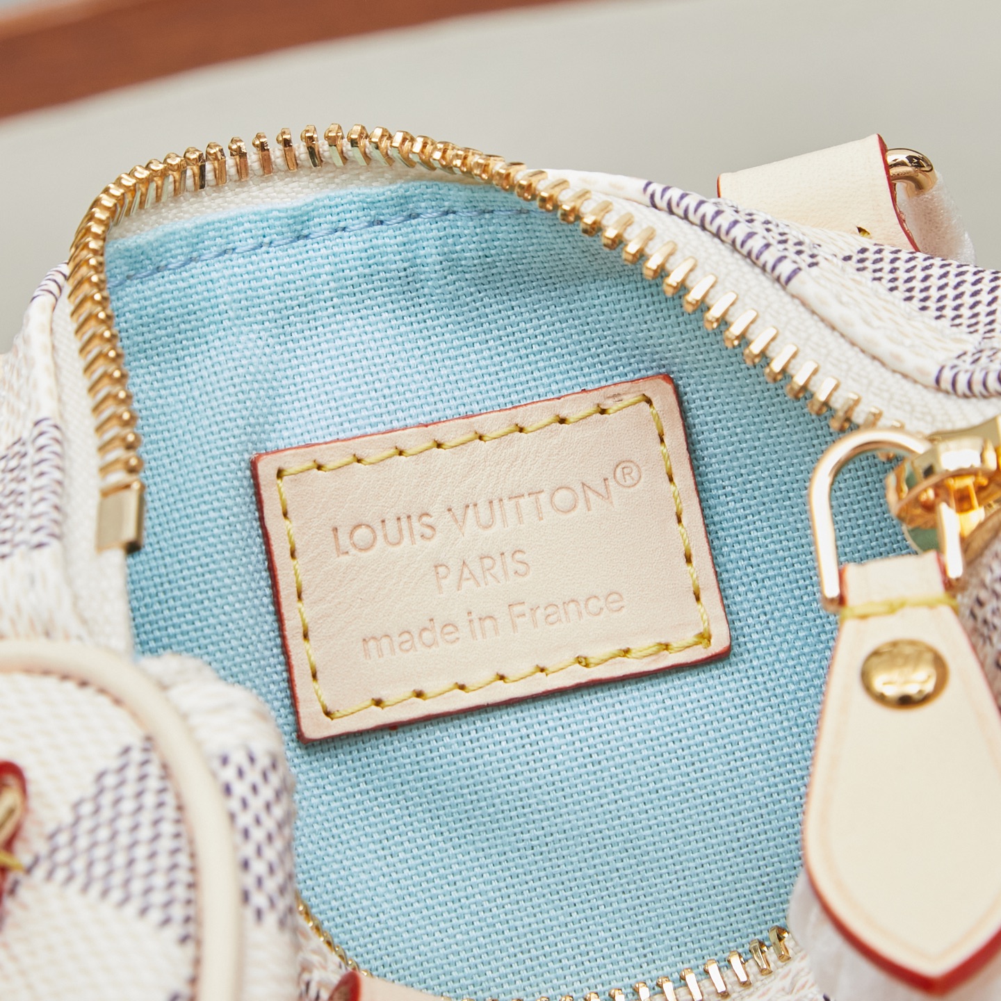 Louis Vuitton Nano Speedy Handbag N40918 in Damier Azur Canvas - Image 8