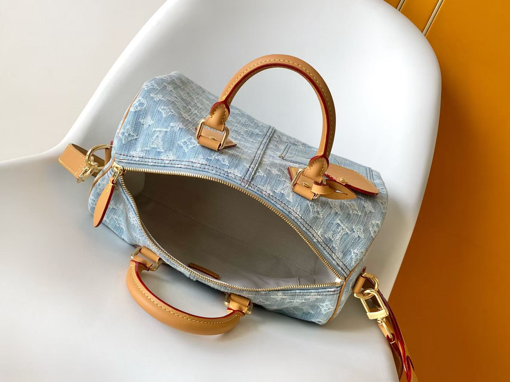 Louis Vuitton Speedy Bandoulière 30 Monogram Denim Handbag - Image 8