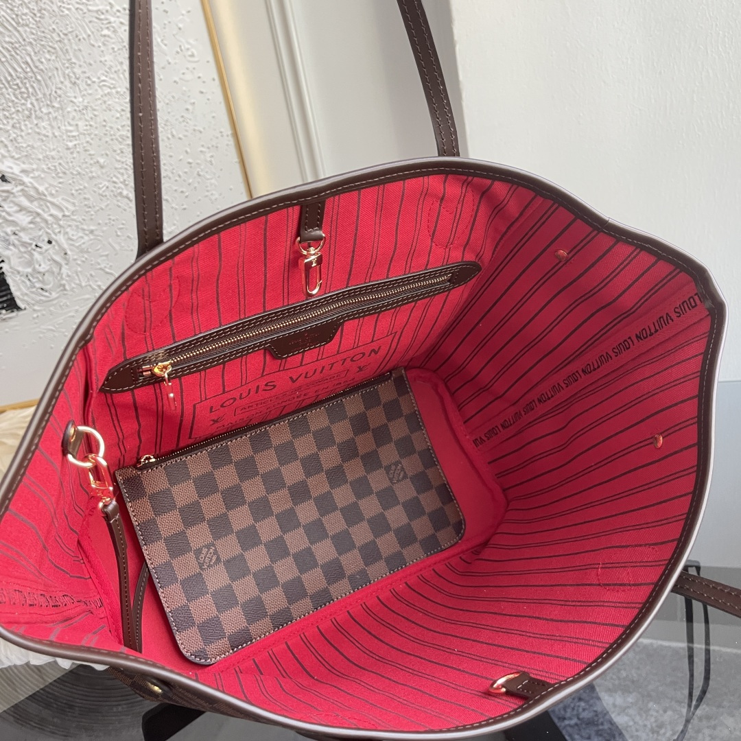 Louis Vuitton Neverfull MM Tote Bag in Damier Ebene Canvas - Image 8