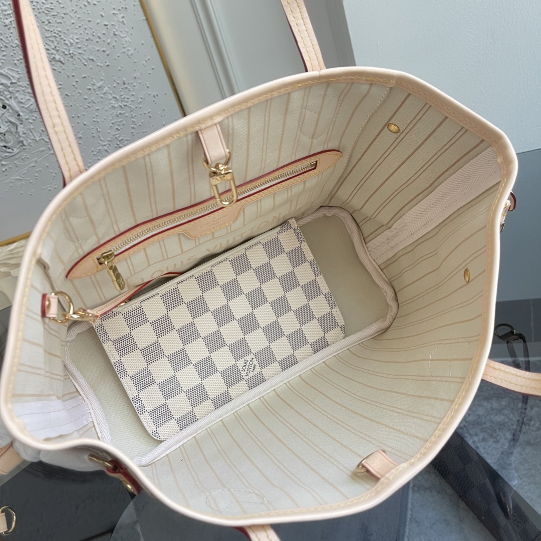 Neverfull Small Tote Bag in Damier Ebene - Image 8