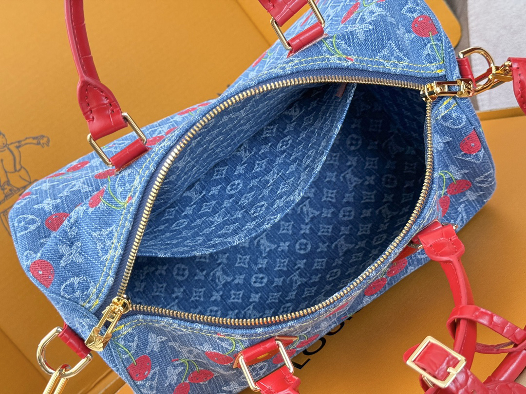 Louis Vuitton x Takashi Murakami Monogram Denim Cherry Bag M87627 - Image 8