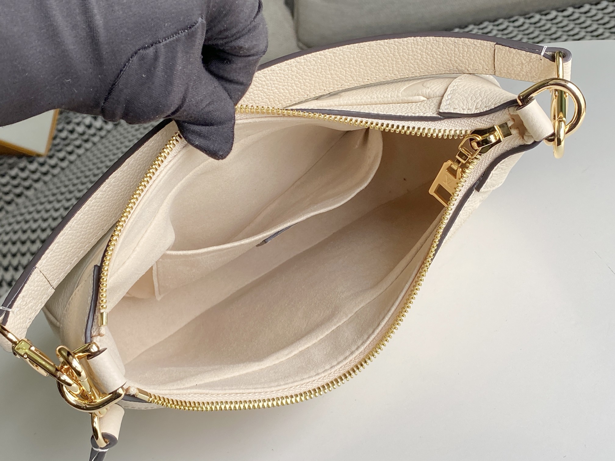 Louis Vuitton Bagatelle Handbag M46002 M46099 White Monogram Empreinte - Image 8