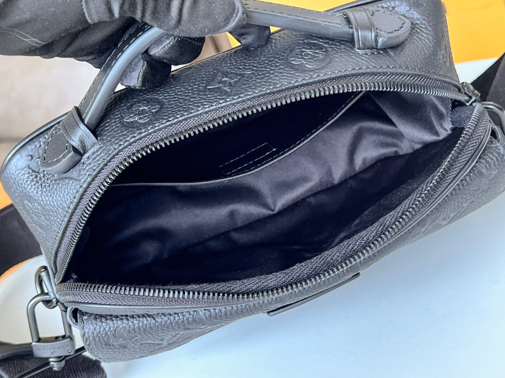 Louis Vuitton S Lock Postal Crossbody Bag in Black Taurillon Leather - Image 8
