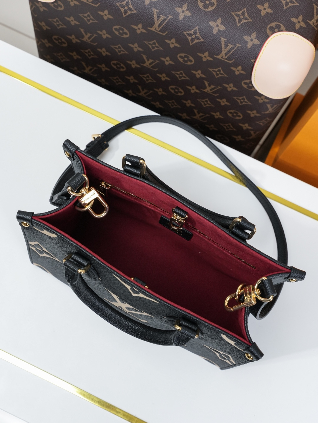 Louis Vuitton OnTheGo Small Tote Bag in Monogram Empreinte Leather - Image 8