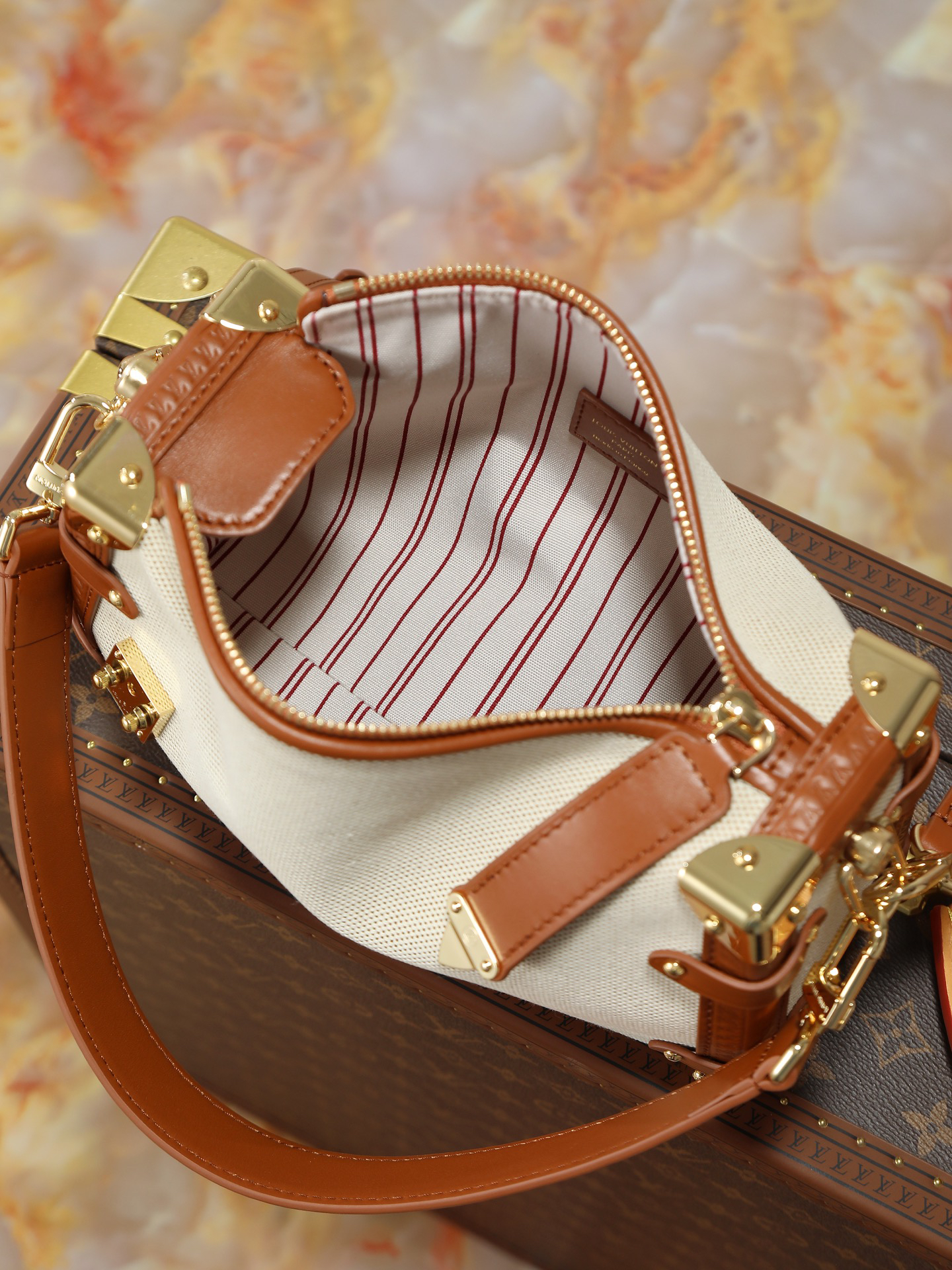 Louis Vuitton Side Trunk Medium Shoulder Bag in Natural Canvas - Image 8