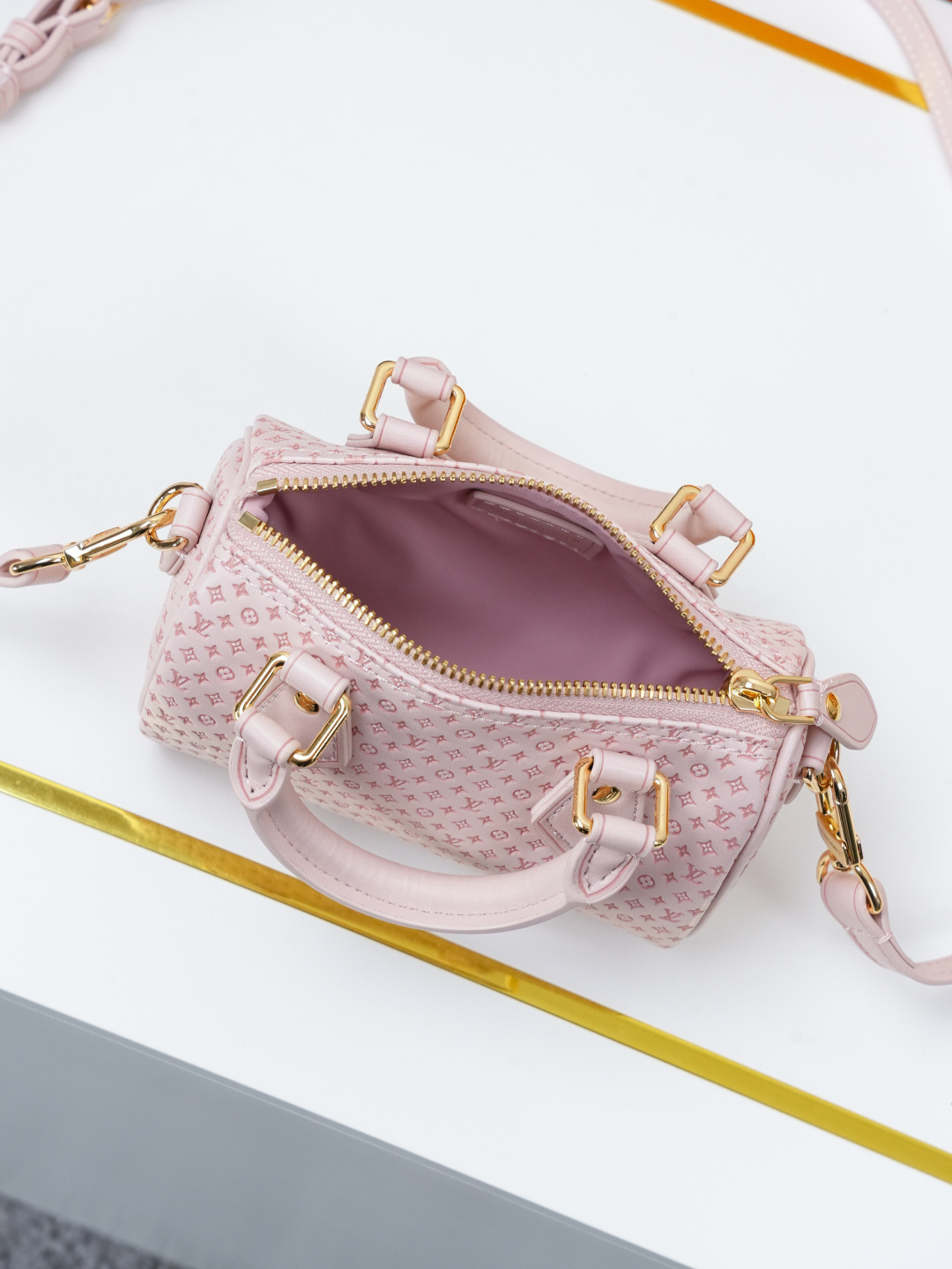 Louis Vuitton Nano Speedy Minigram Handbag in Acorn Brown - Image 8