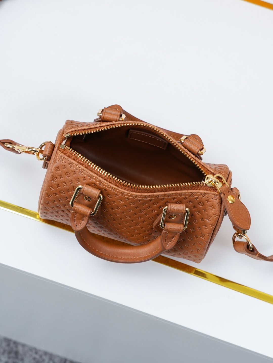 Louis Vuitton Nano Speedy Minigram Handbag Brown - Image 8