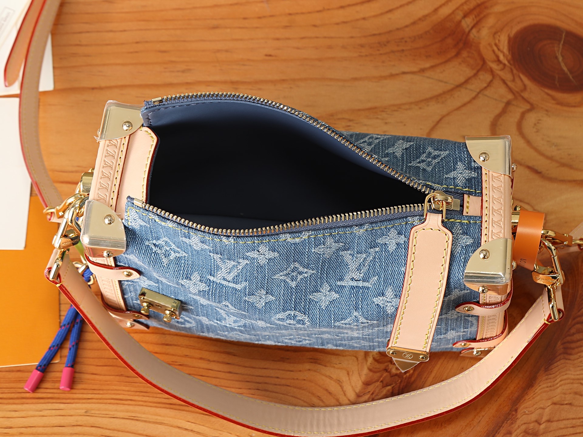 Louis Vuitton Side Trunk Medium Denim Crossbody Bag - Image 8