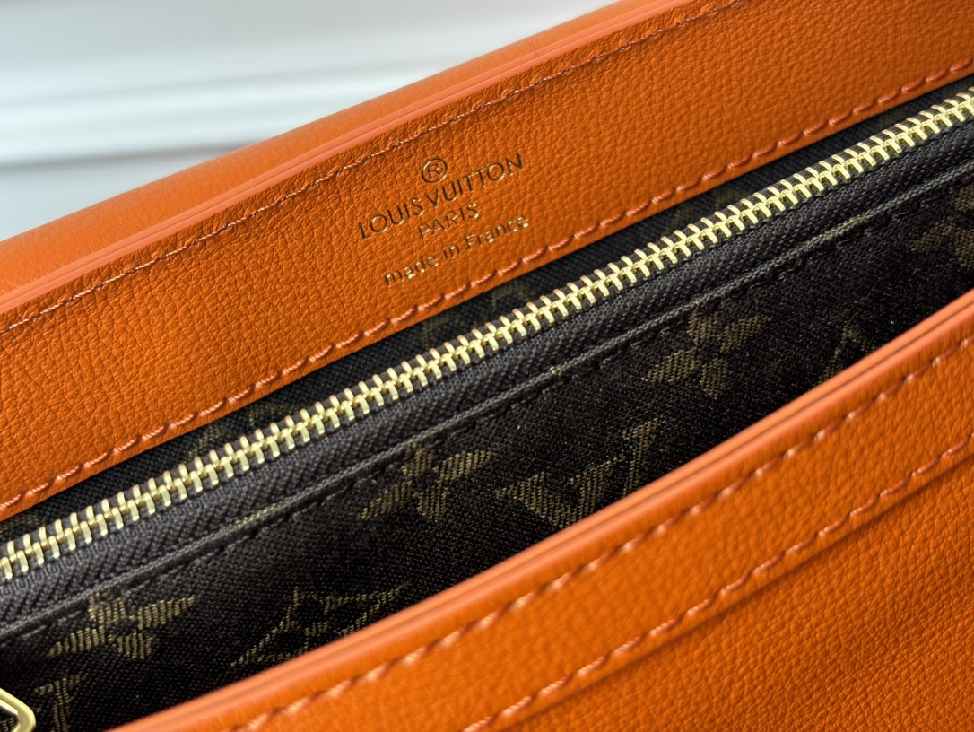 Louis Vuitton Dauphine Soft MM Orange Crossbody Bag - Image 8