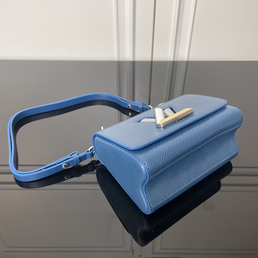 Louis Vuitton Twist PM Blue Leather Crossbody Bag - Image 8