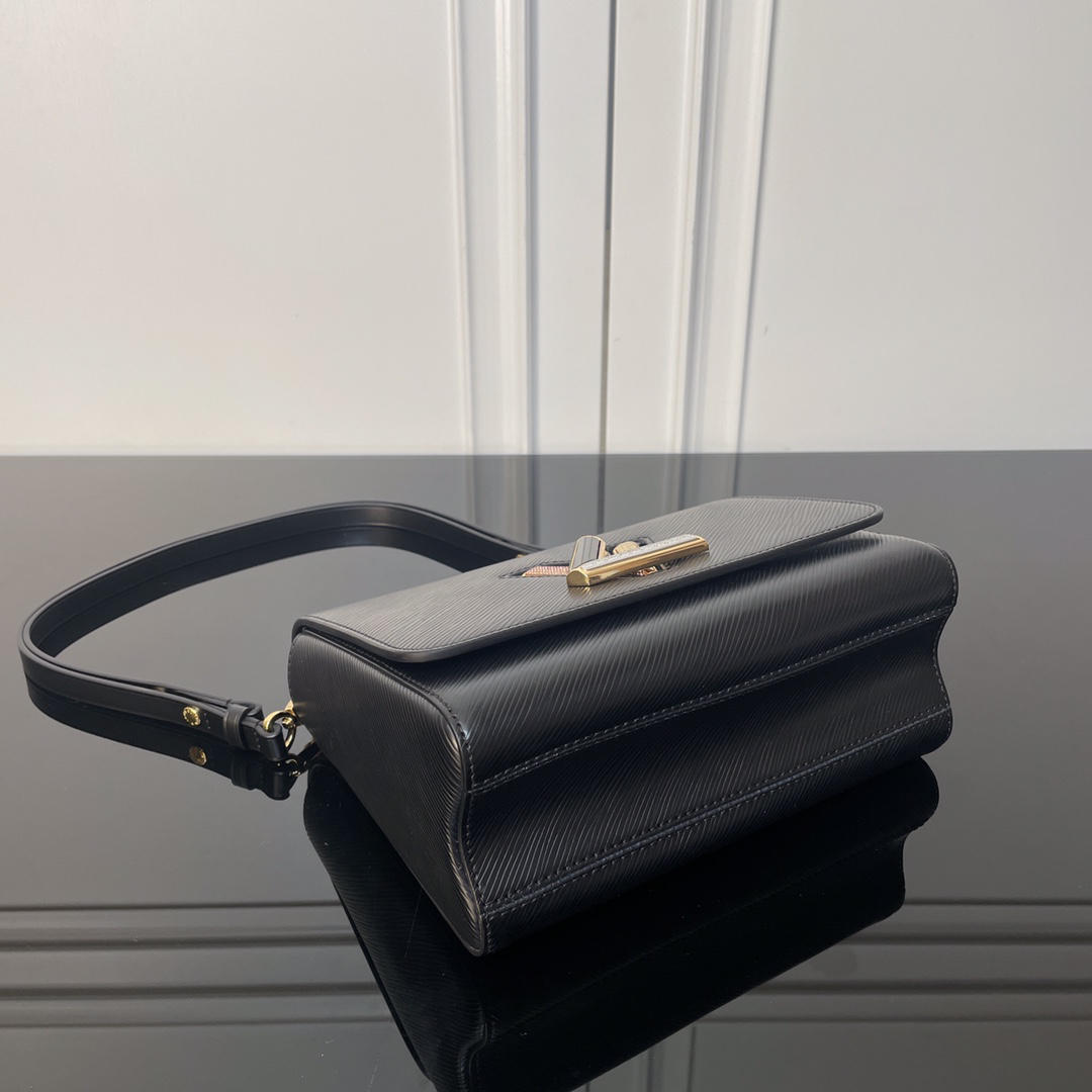 Louis Vuitton Twist Medium Shoulder Bag in Black Calfskin - Image 8