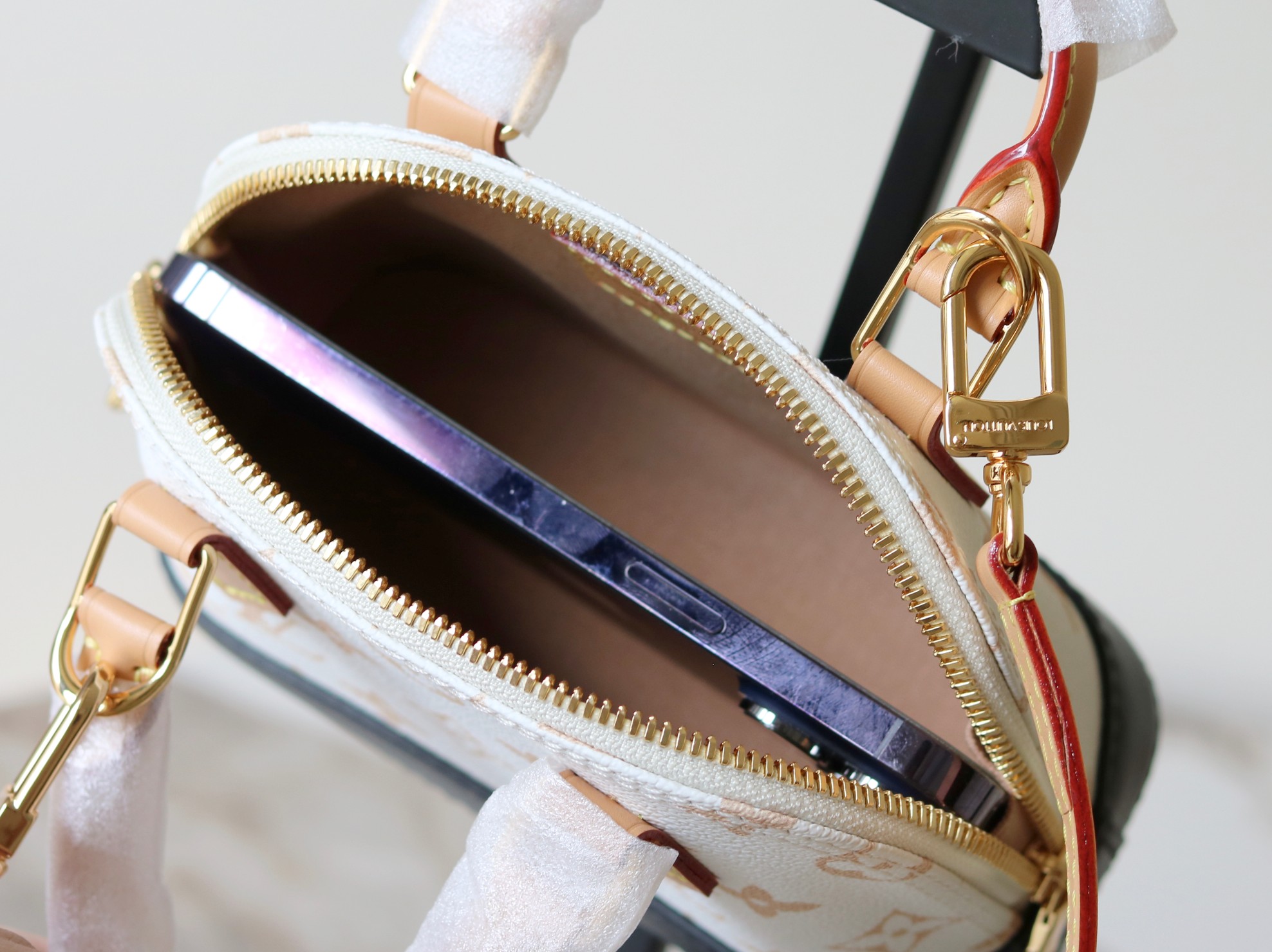 Louis Vuitton Nano Alma Crossbody Bag in Monogram Dune Canvas - Image 8