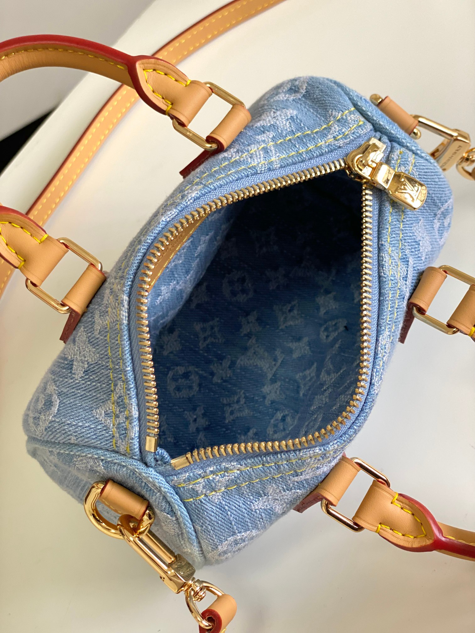 Nano Speedy Denim Monogram Crossbody Bag - Image 8