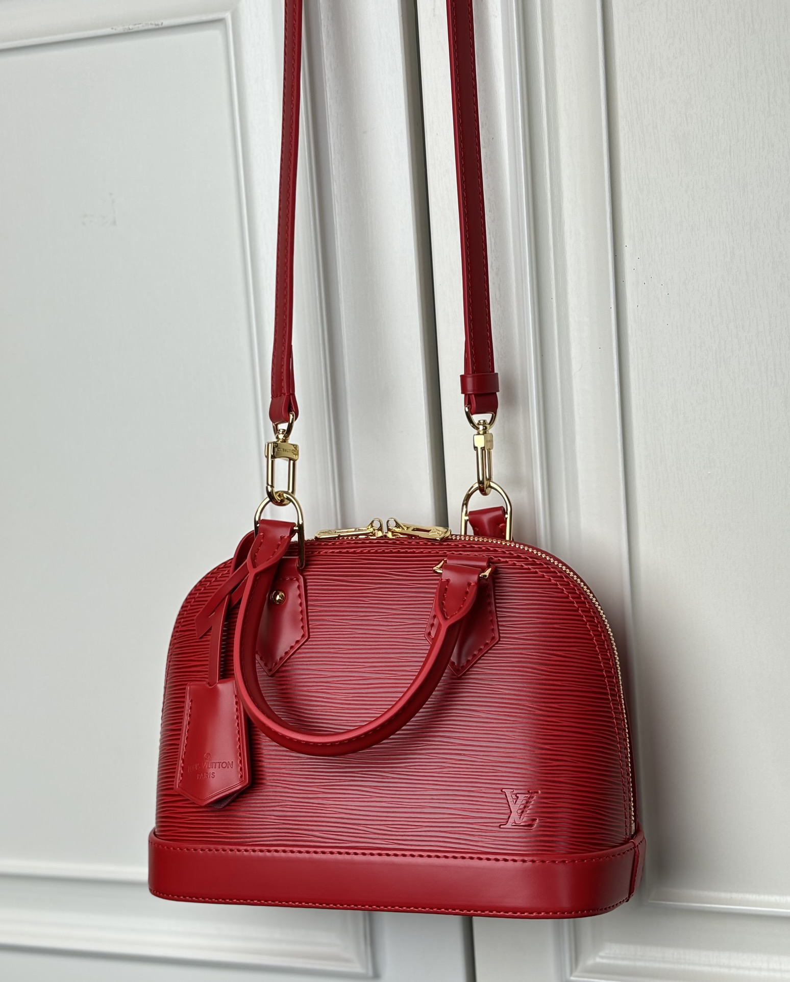 Louis Vuitton Alma BB Epi Leather Handbag - Red - Image 8