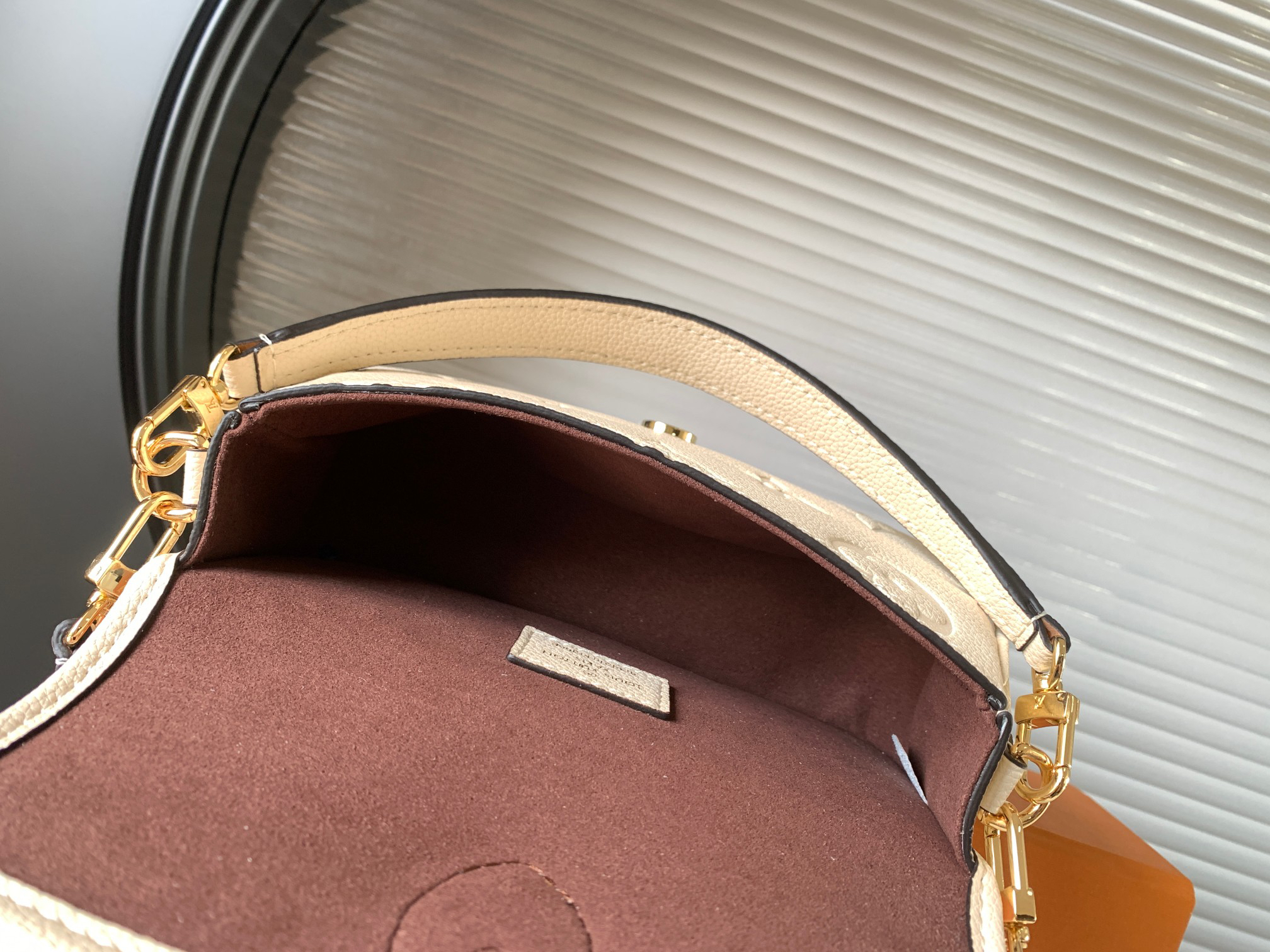 Louis Vuitton Nano Diane Handbag in Monogram Empreinte Leather - Apricot - Image 8