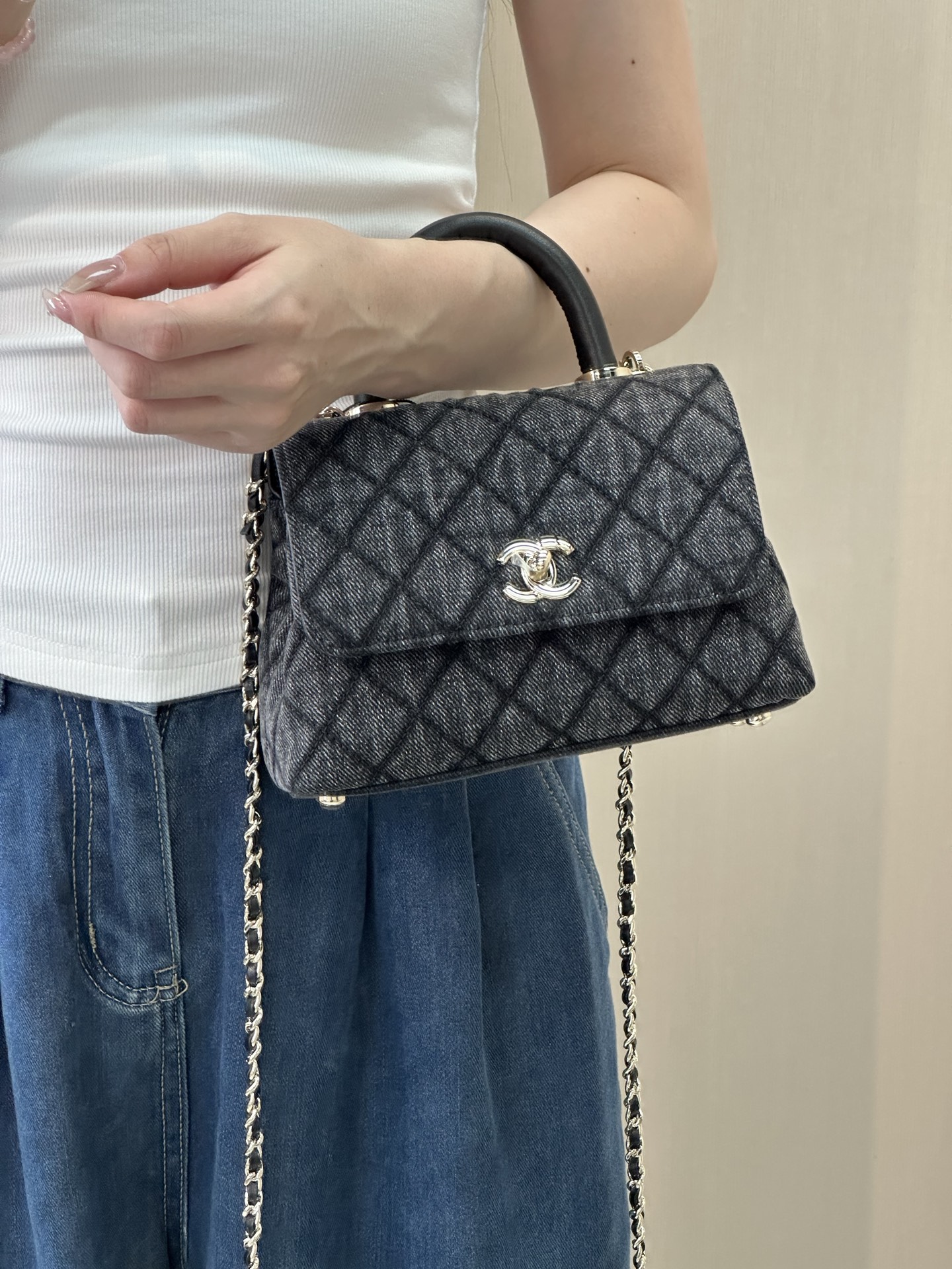 Chanel Coco Handle Mini Denim Handbag - Image 8