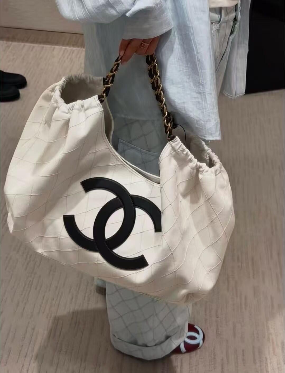 Chanel Coco Beach White Denim Tote Bag - Image 8