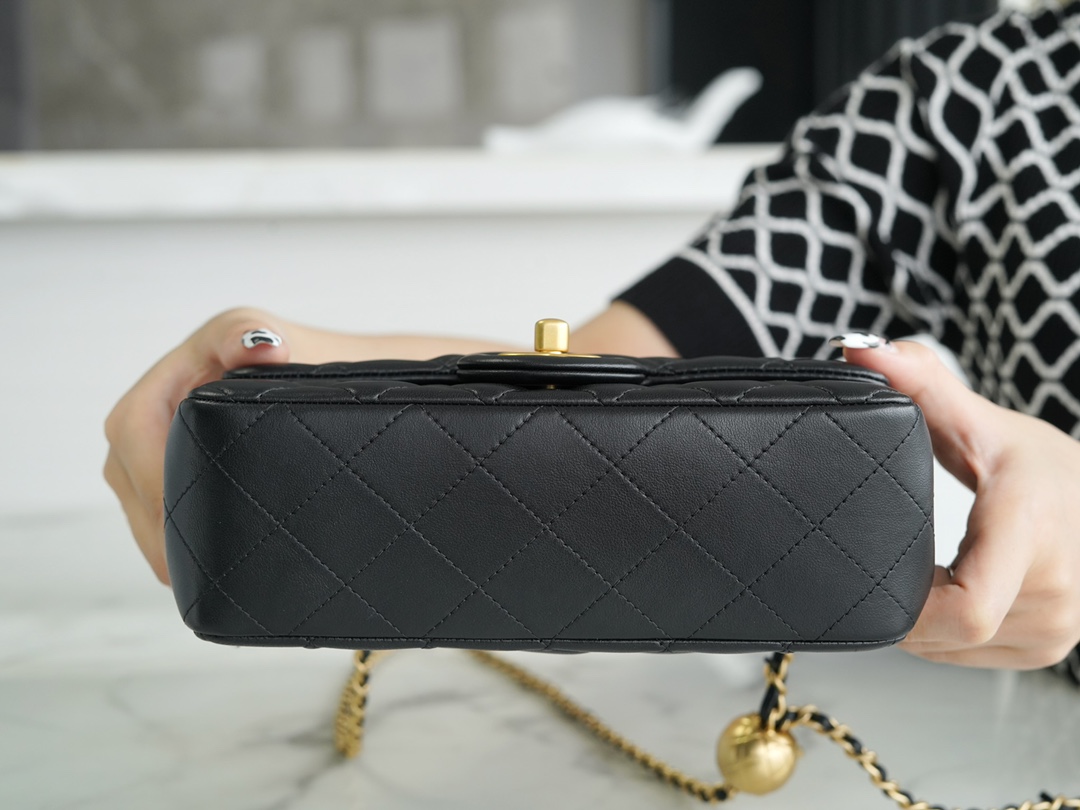 Mini Lambskin Shoulder Bag with Adjustable Metal Ball - Image 8