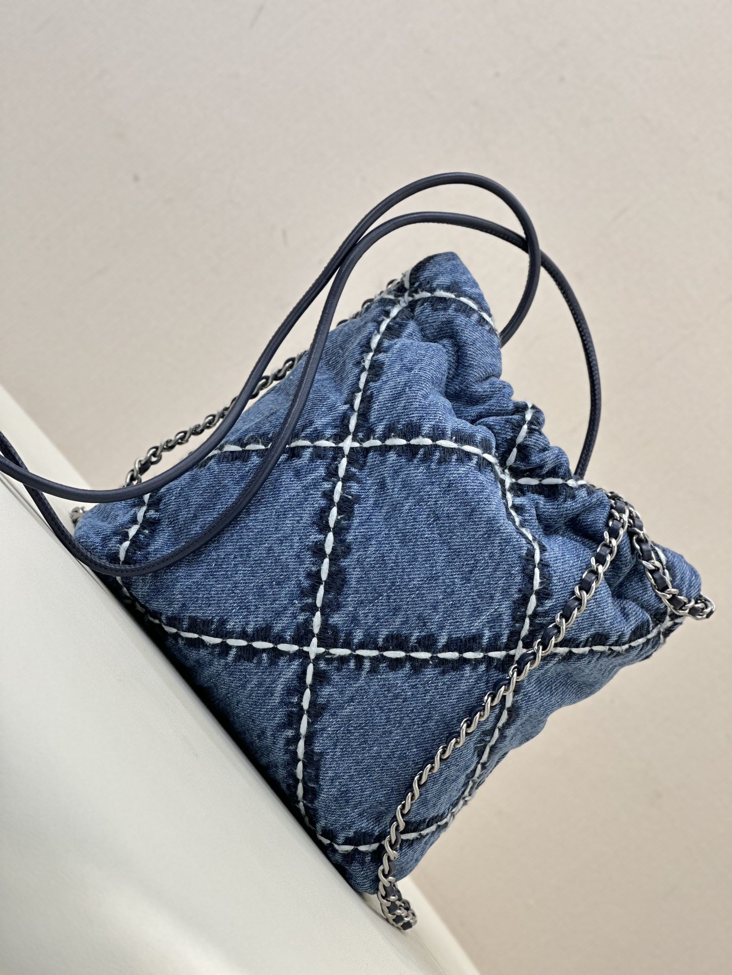 Chanel 22 Mini Denim Crossbody Bag - Image 8