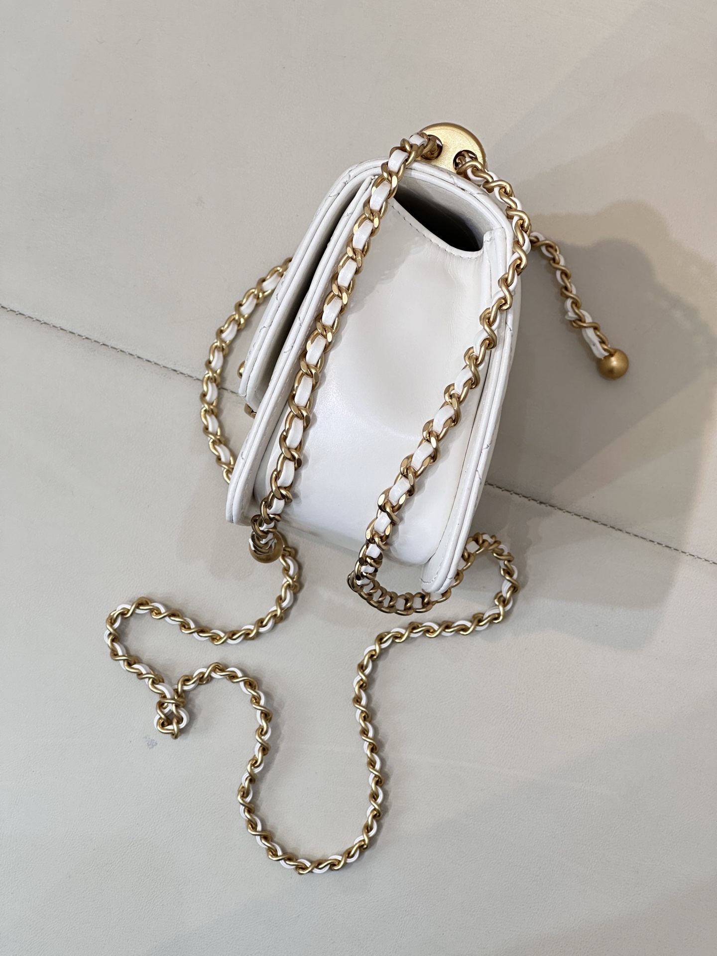 Chanel 24C Wallet on Chain Flap Bag with Adjustable Pearl Chain - Image 8