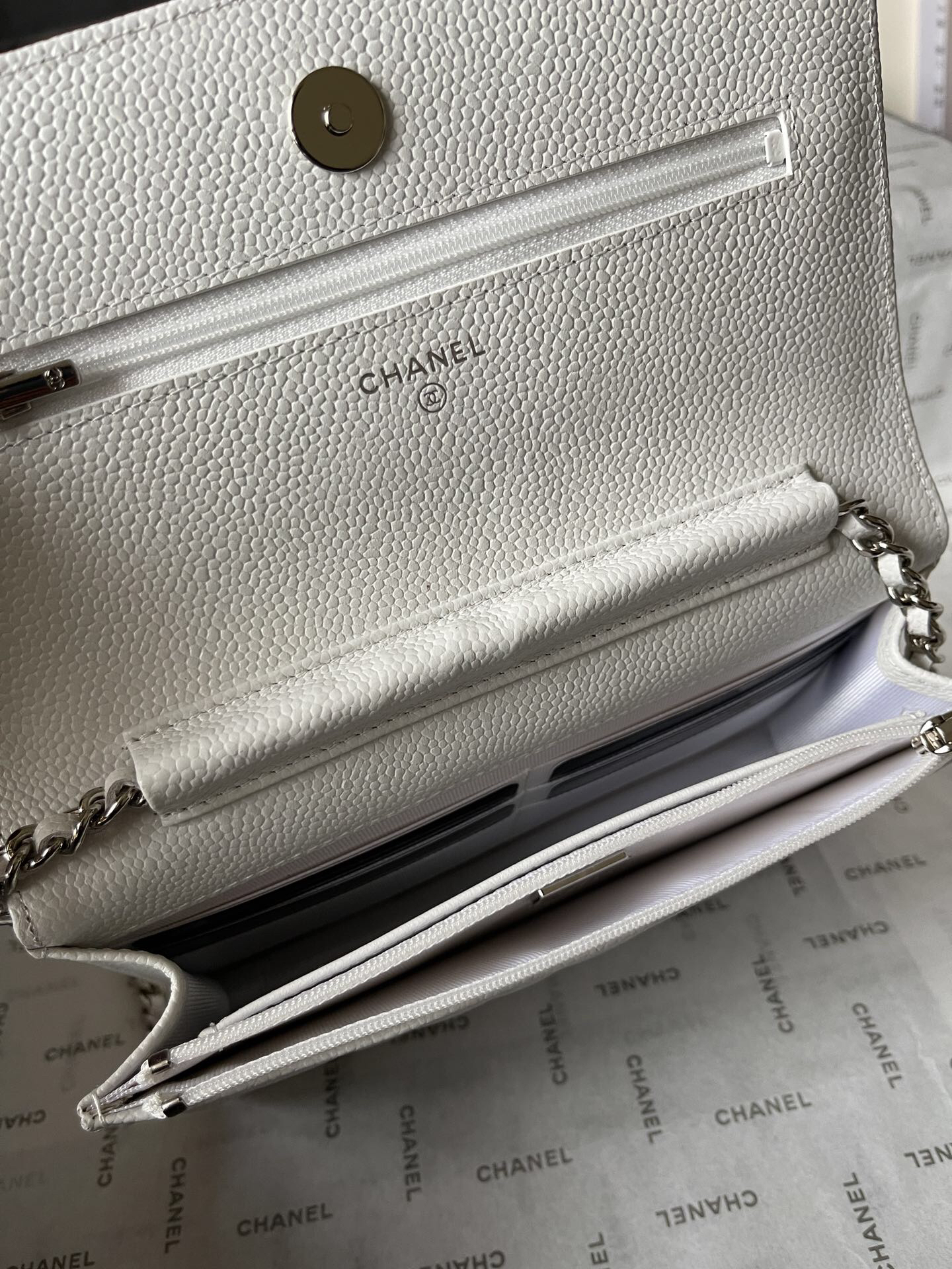 Chanel CF WOC Chain Bag in Black Caviar Leather - Image 8